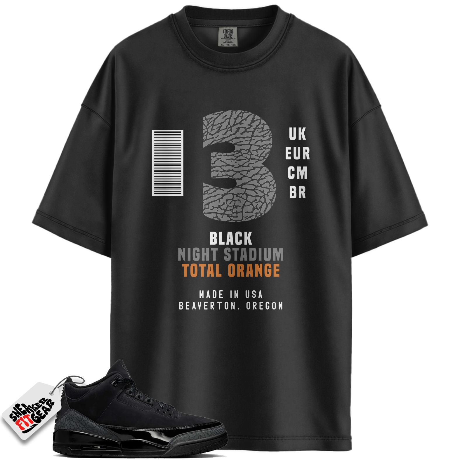 Jordan 3 Retro Black Cat (2025) Match Shirts, Box Label Shirt To Match Jordan 3 Retro Black Cat (2025)