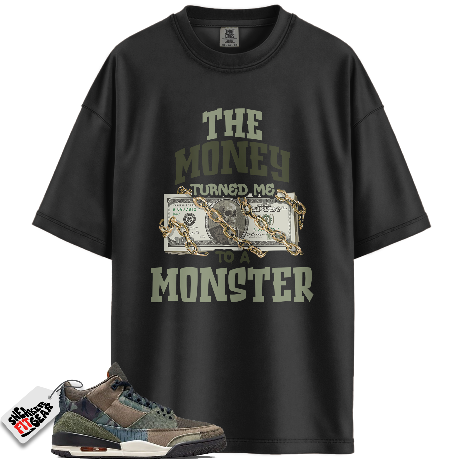 Jordan 3 Retro Patchwork Camo Match Shirts, Money To Match Jordan 3 Retro Patchwork Camo
