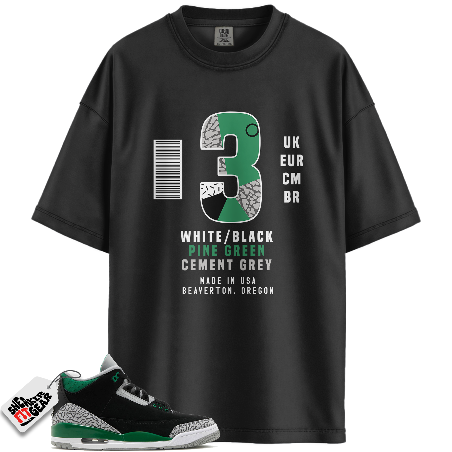 Jordan 3 Retro Pine Green Match Shirts, Box Label Shirt To Match Jordan 3 Retro Pine Green