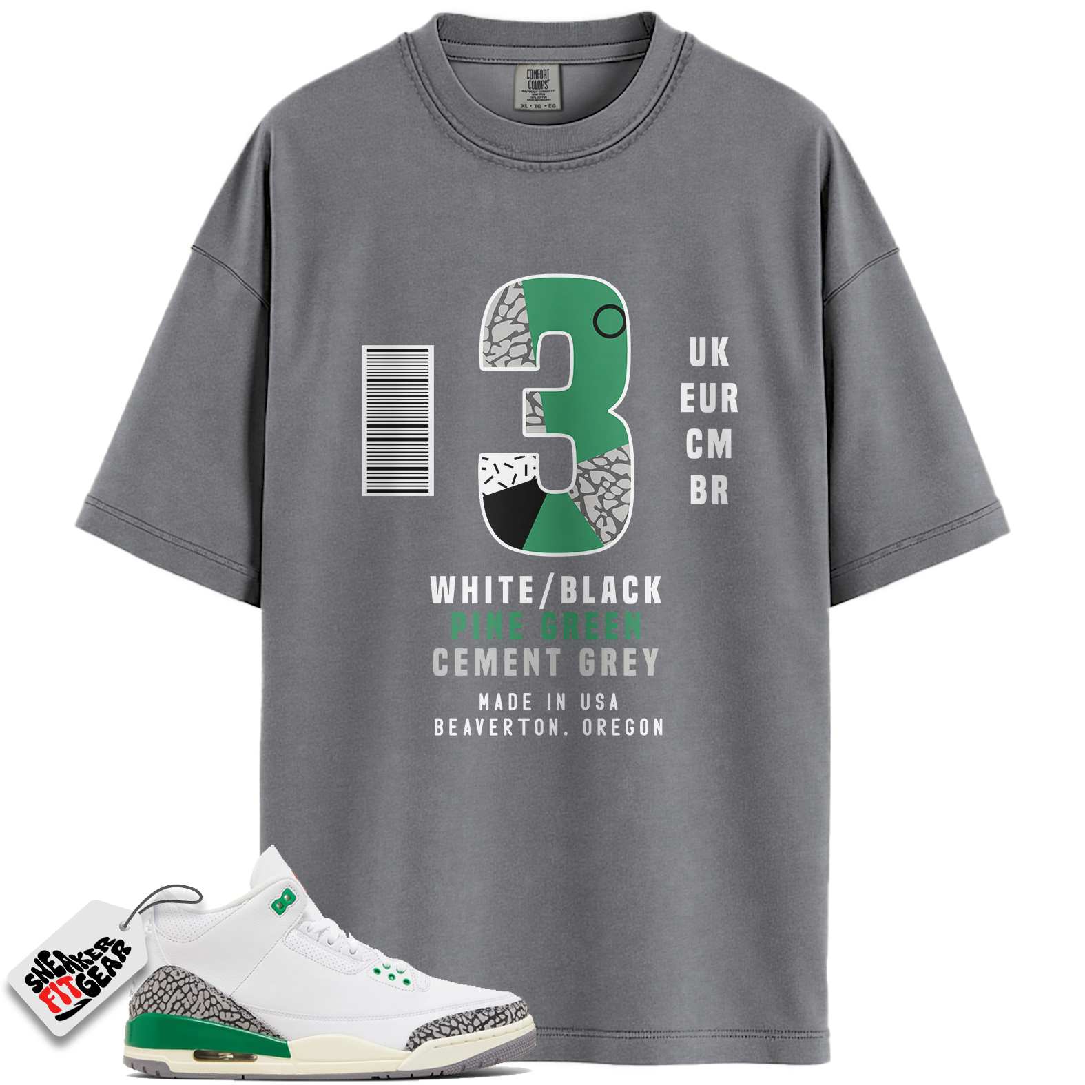 Women's Jordan 3 Retro Lucky Green Match Shirts, Box Label Shirt To Match Women's Jordan 3 Retro Lucky Green