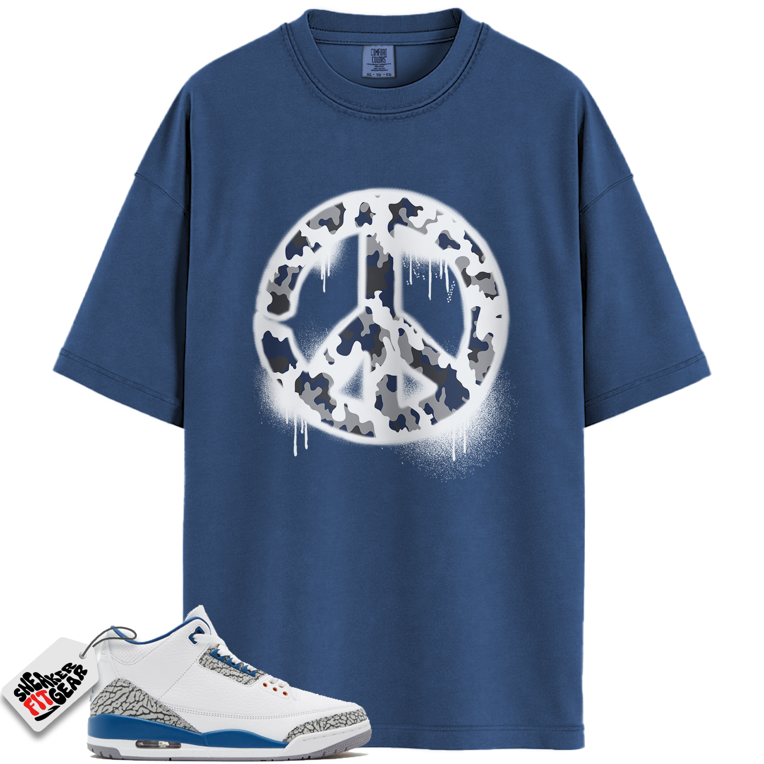 Jordan 3 Retro Wizards Match Shirts, Peace Sign Sneaker Tee To Match Jordan 3 Retro Wizards