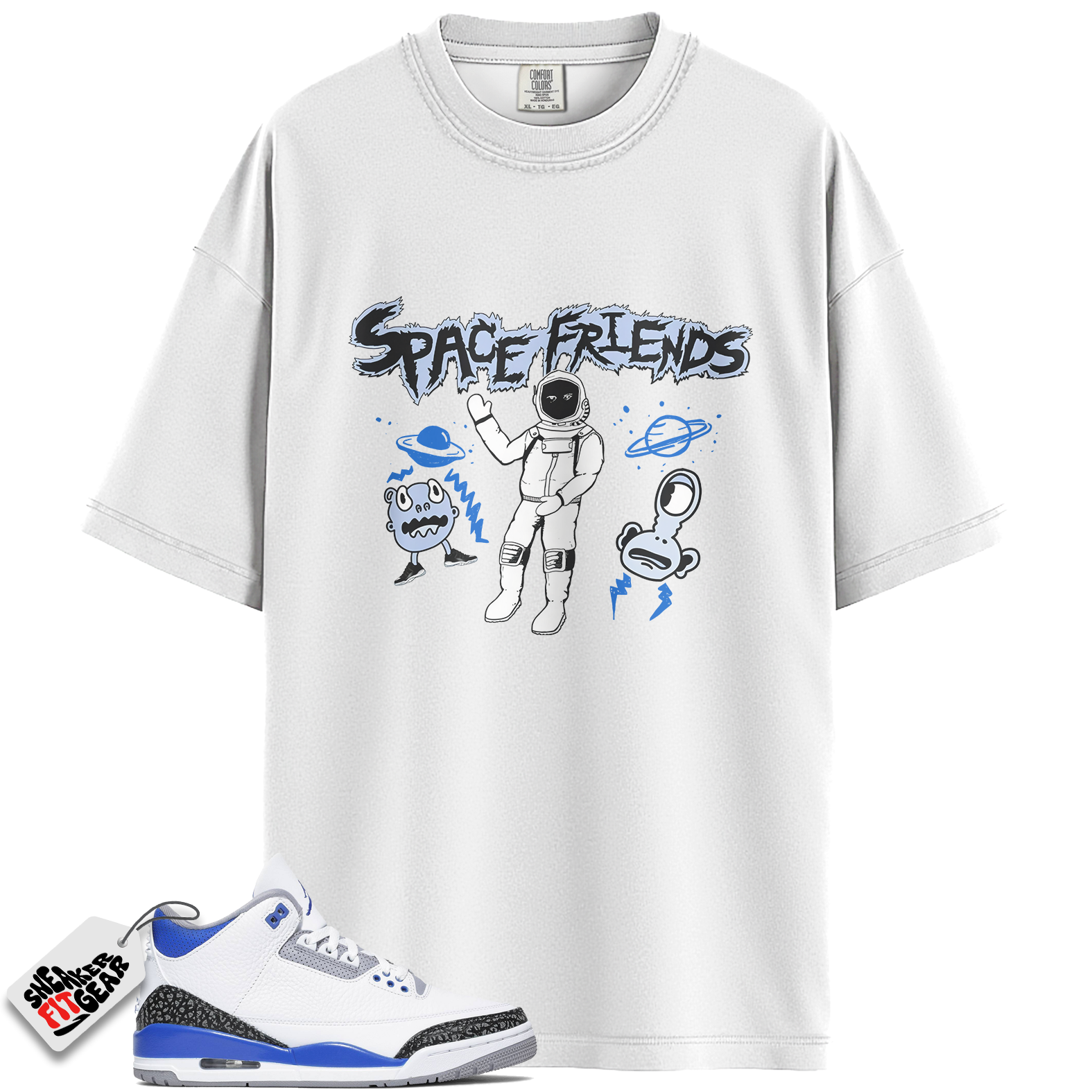 Jordan 3 Retro Racer Blue Match Shirts, Space Friends To Match Jordan 3 Retro Racer Blue Main image