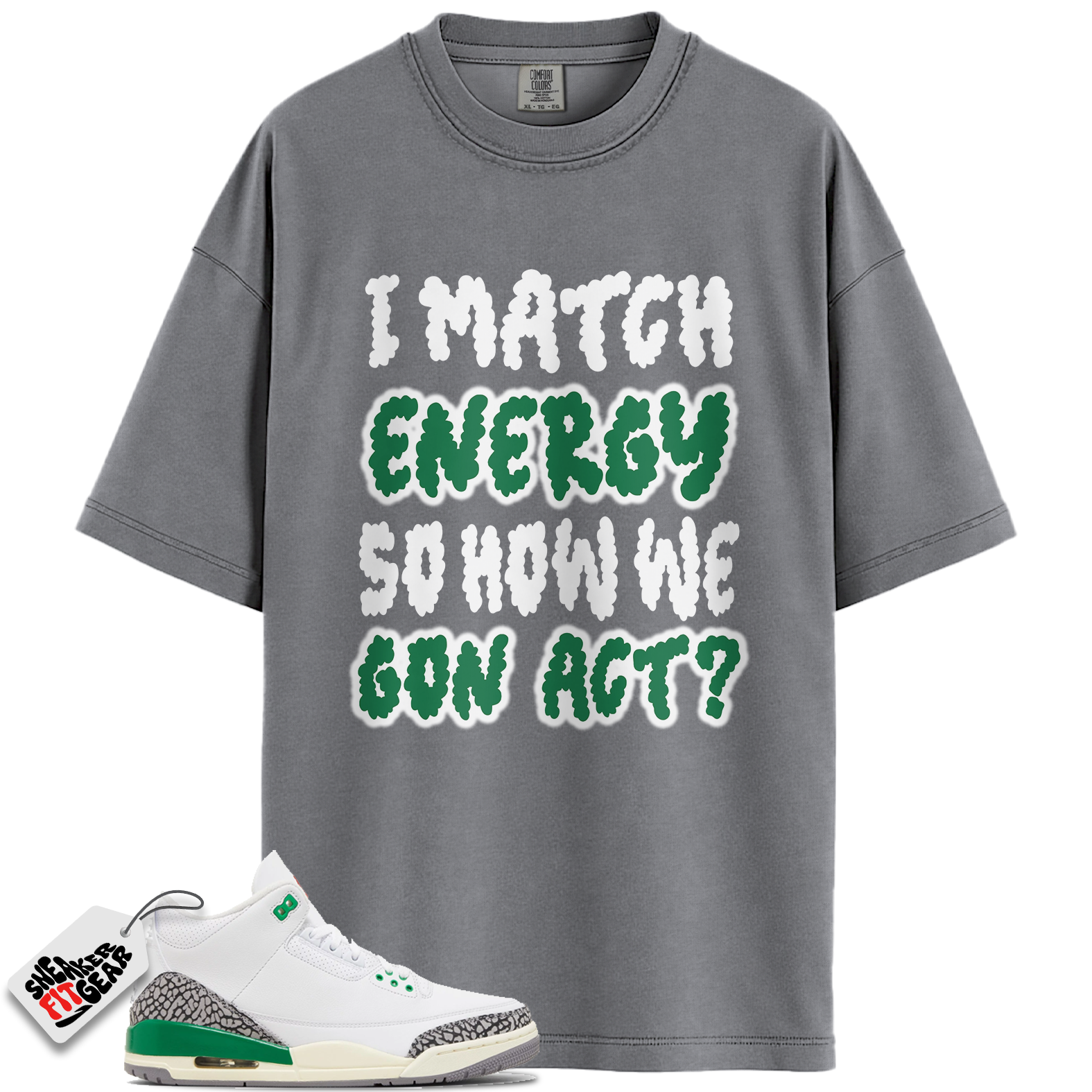 Women's Jordan 3 Retro Lucky Green Match Shirts, Match Energy To Match Women's Jordan 3 Retro Lucky Green Main image