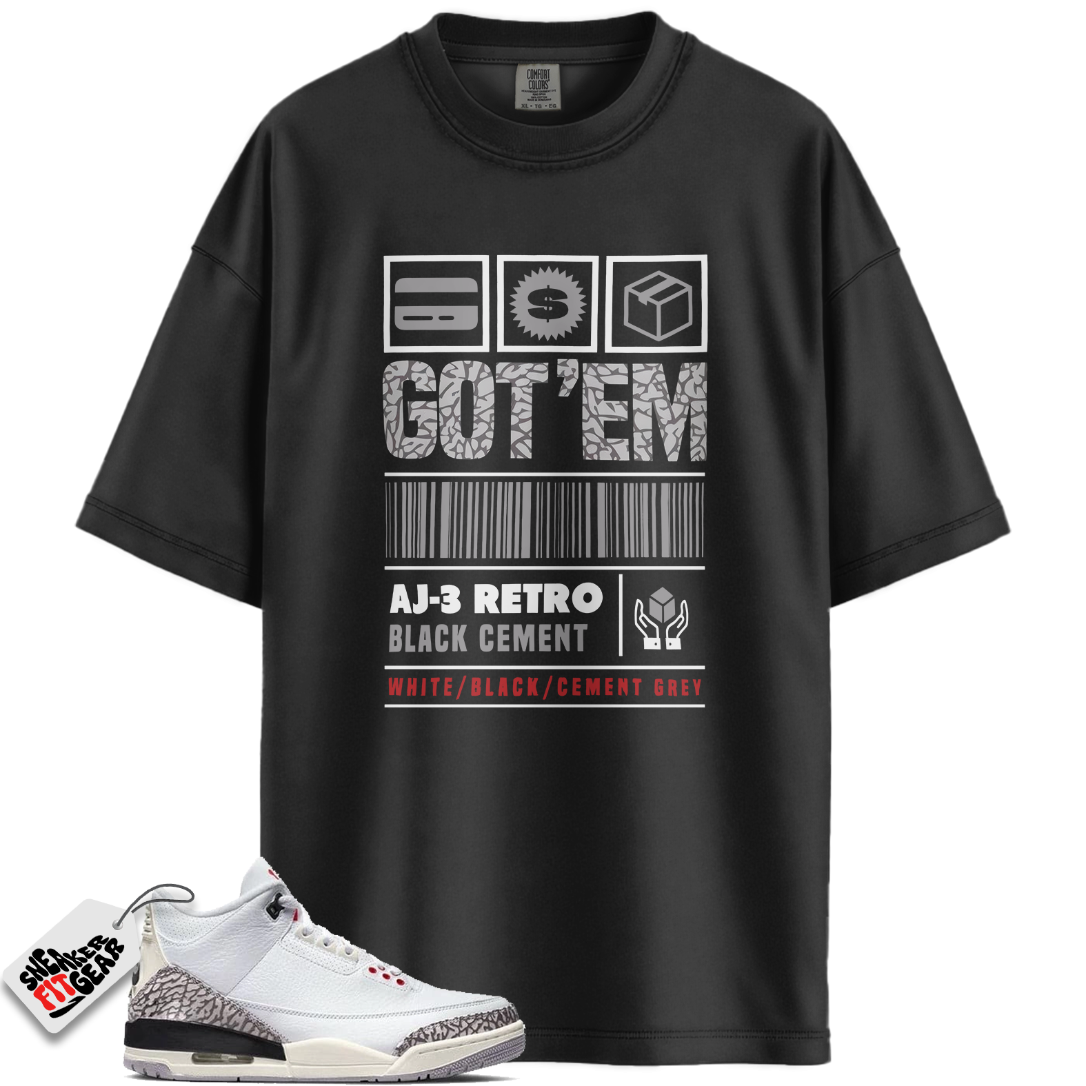 Jordan 3 Retro Cement Grey Match Shirts, GOT'EM To Match Jordan 3 Retro Cement Grey Main image