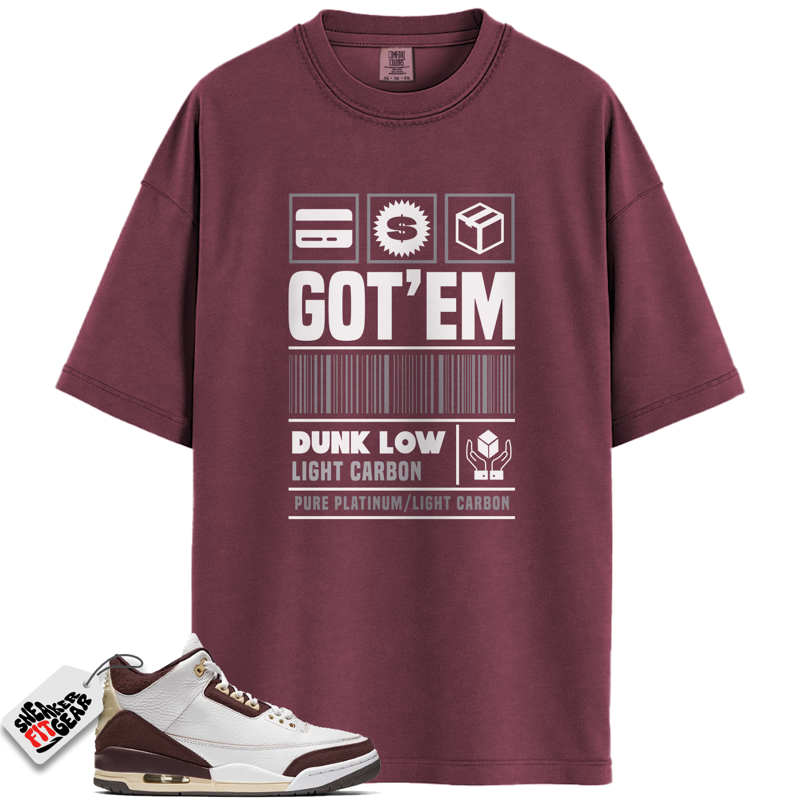 Jordan 3 Retro OG SP A Ma Maniére Burgundy Crush Match Shirts, GOT'EM To Match Jordan 3 Retro OG SP A Ma Maniére Burgundy Crush