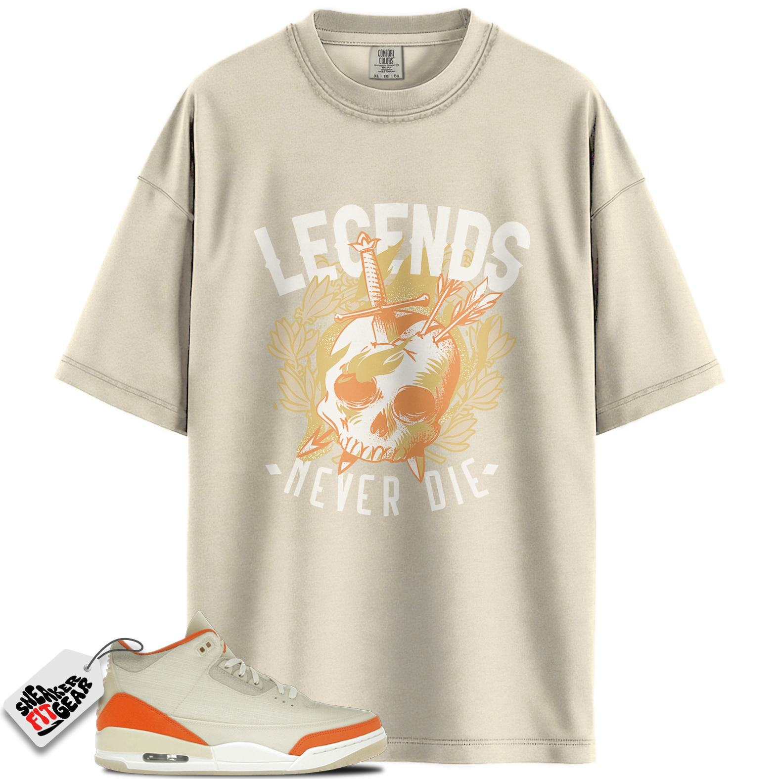 Women's Jordan 3 Retro TEX Starfish Match Shirts, Legends Never Die Shirt To Match Women's Jordan 3 Retro TEX Starfish