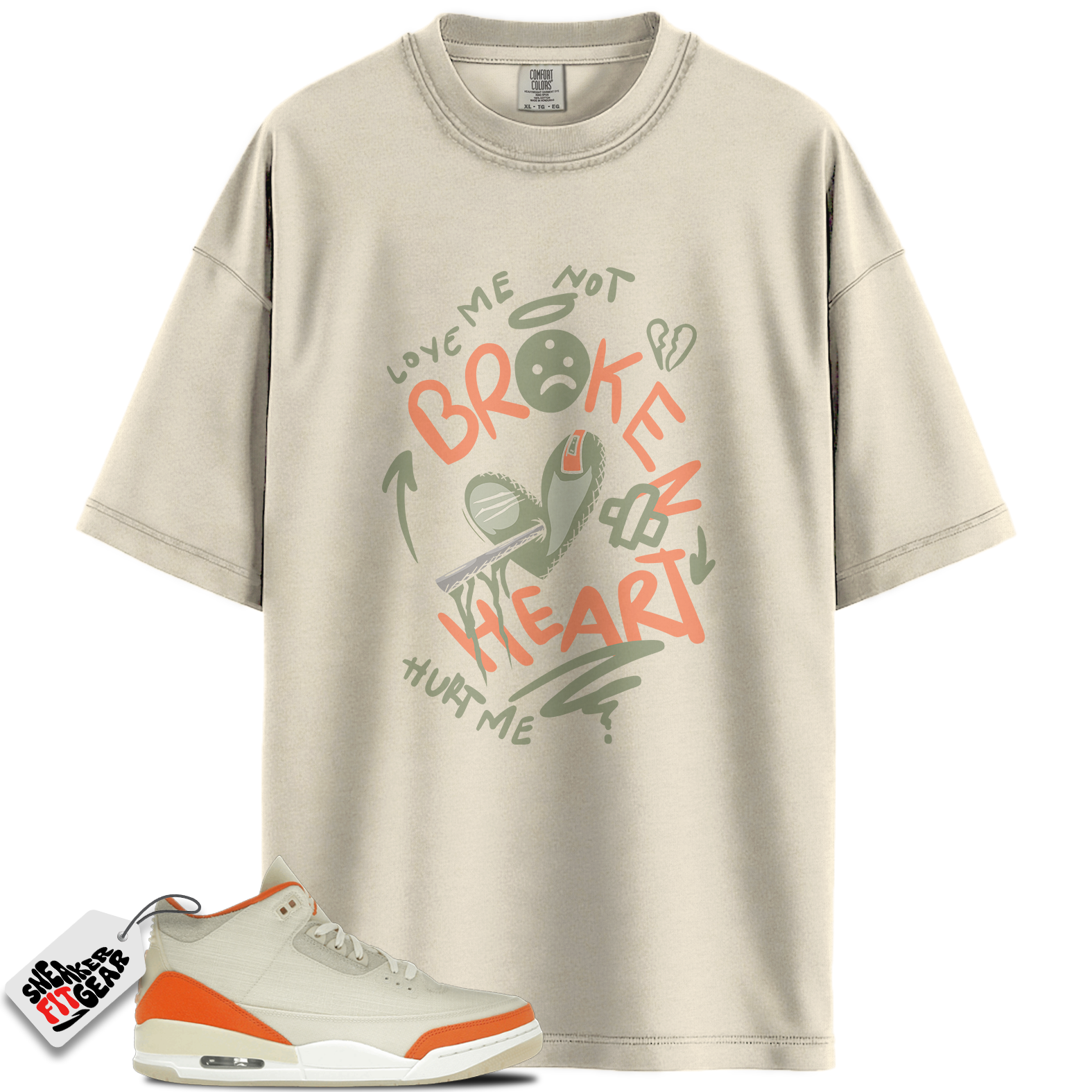 Women's Jordan 3 Retro TEX Starfish Match Shirts, Broken Heart To Match Women's Jordan 3 Retro TEX Starfish