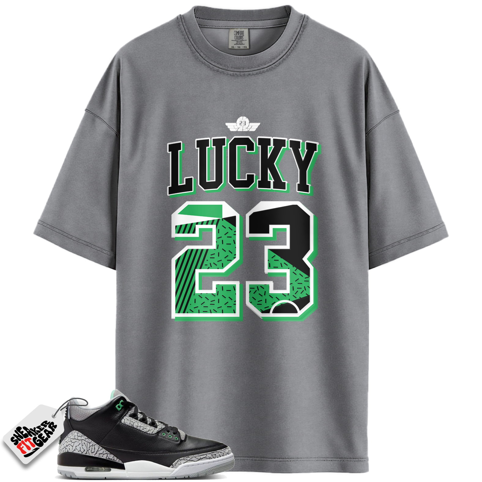 Jordan 3 Retro Green Glow Match Shirts, Lucky 23 Shirt To Match Jordan 3 Retro Green Glow Main image