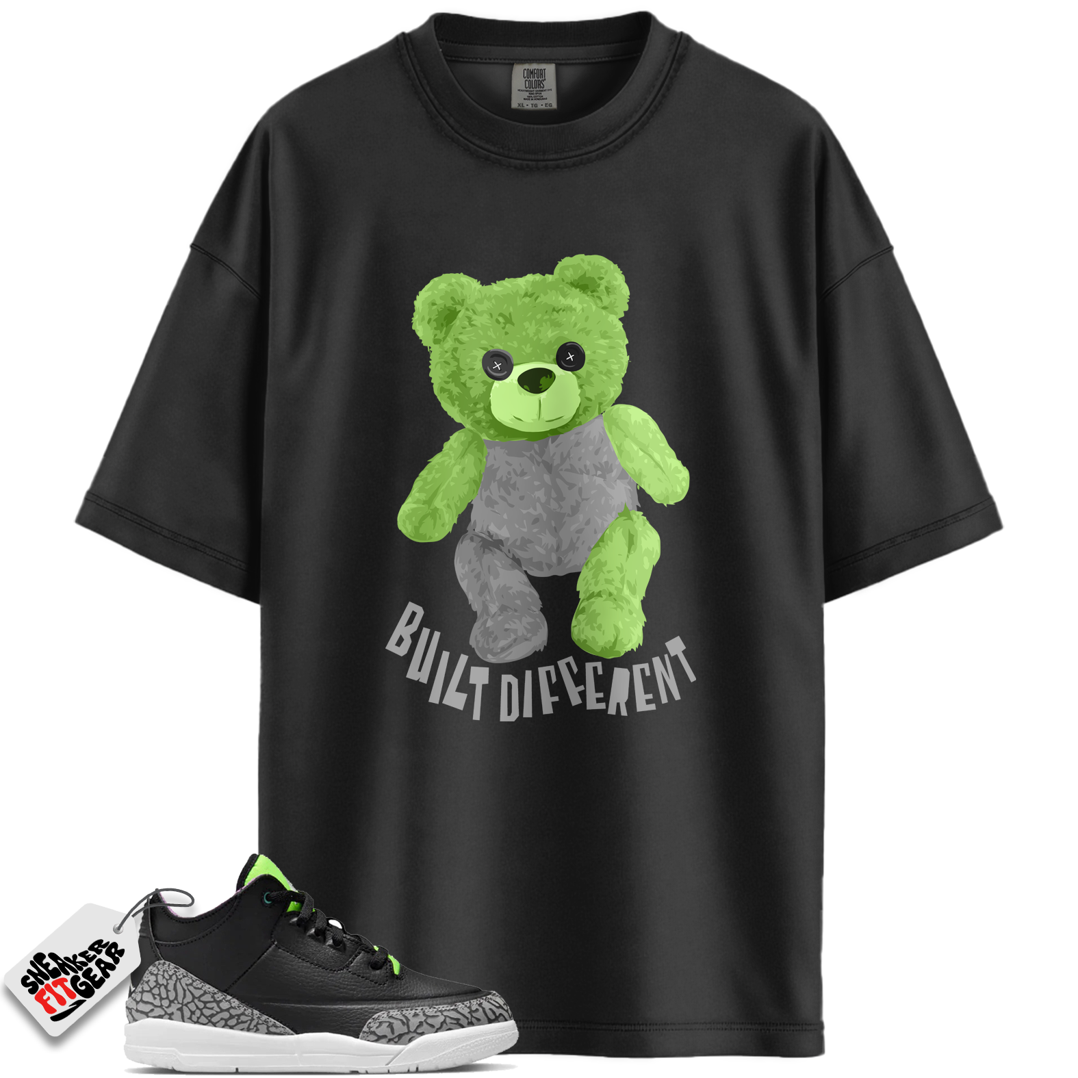 Jordan 3 Retro Electric Green Match Shirts, Build Different Bear To Match Jordan 3 Retro Electric Green