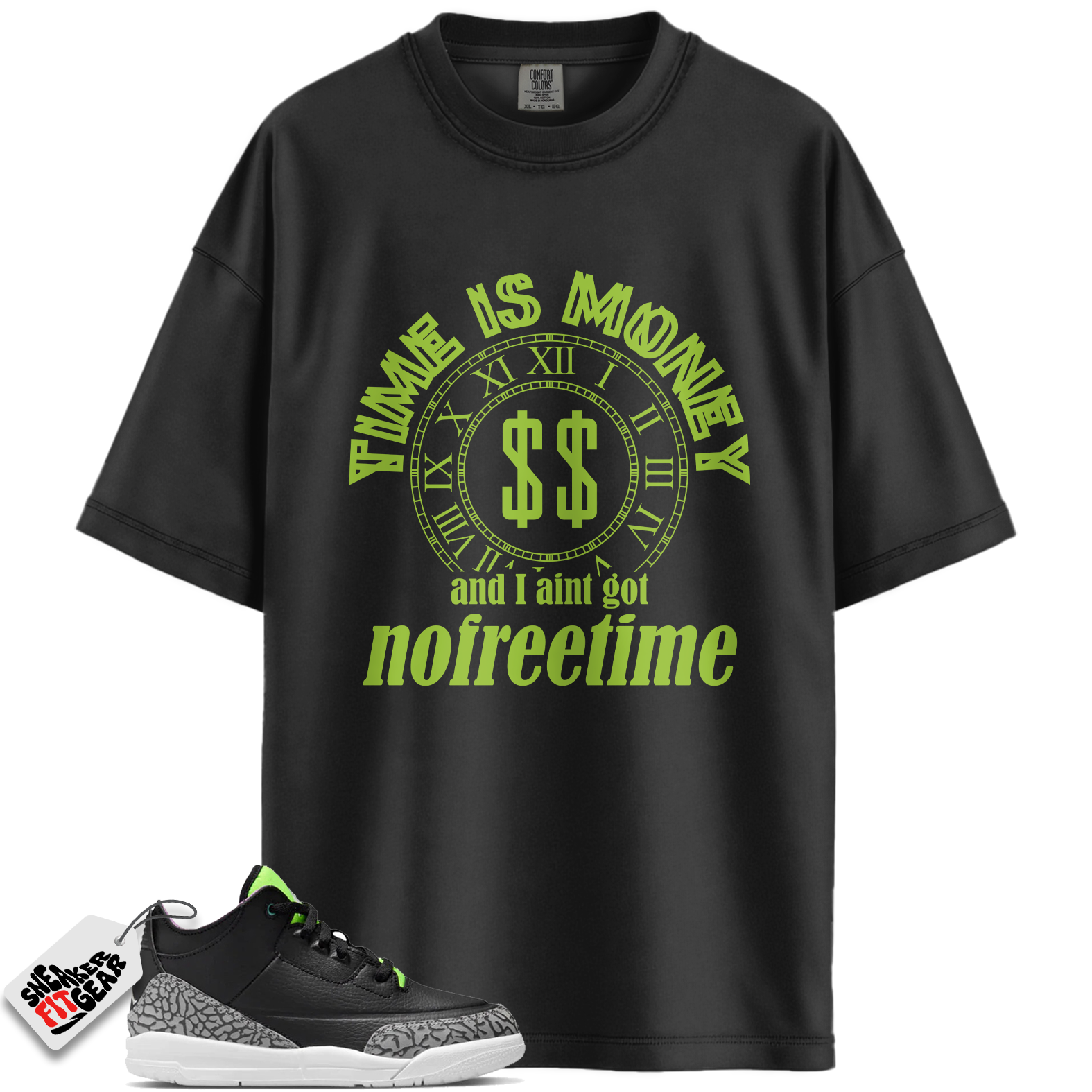 Jordan 3 Retro Electric Green Match Shirts, Free Time To Match Jordan 3 Retro Electric Green Main image