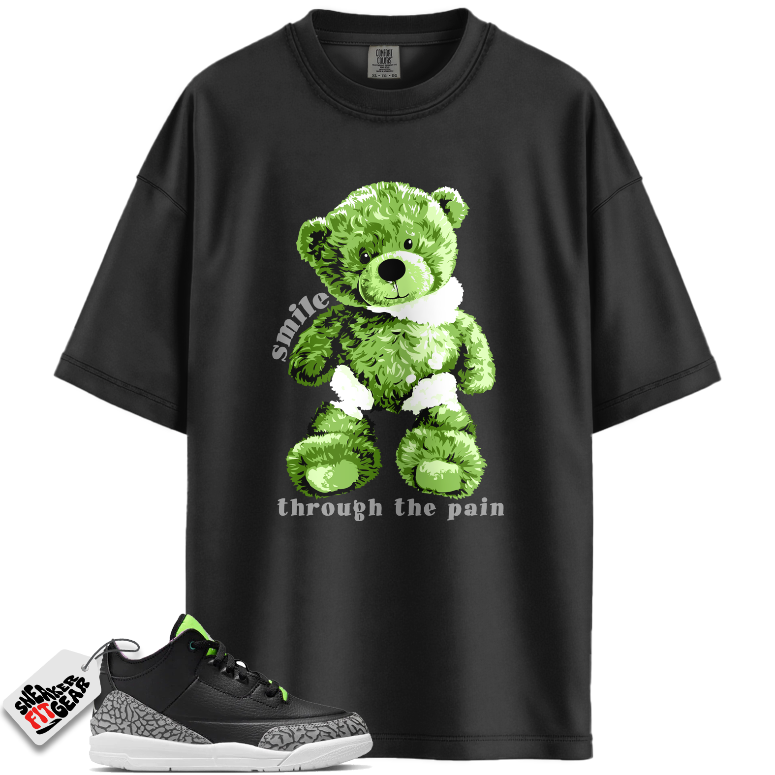 Jordan 3 Retro Electric Green Match Shirts, Smile Through The Pain To Match Jordan 3 Retro Electric Green Main image