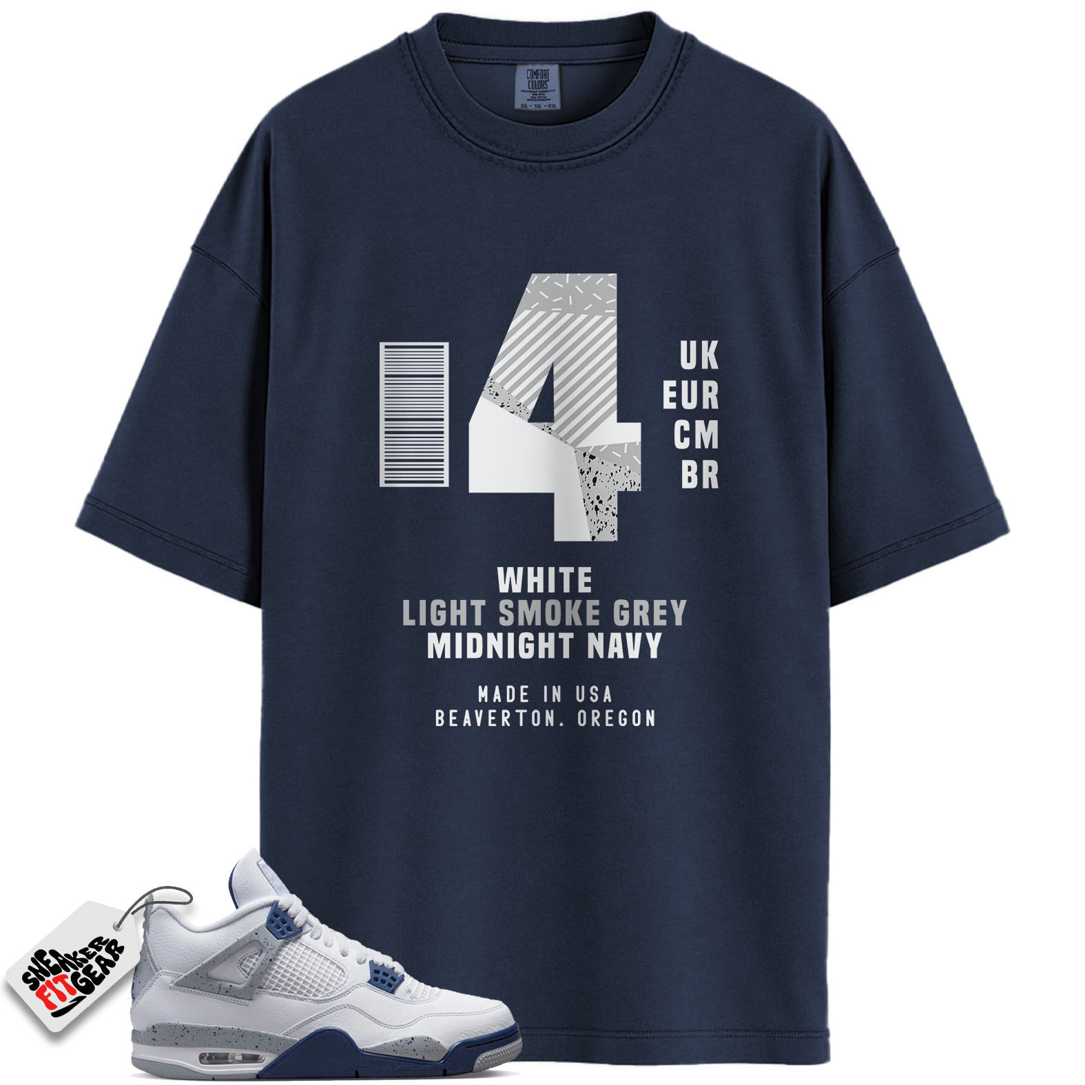 Jordan 4 Retro Midnight Navy Match Shirts, Box Label Shirt To Match Jordan 4 Retro Midnight Navy