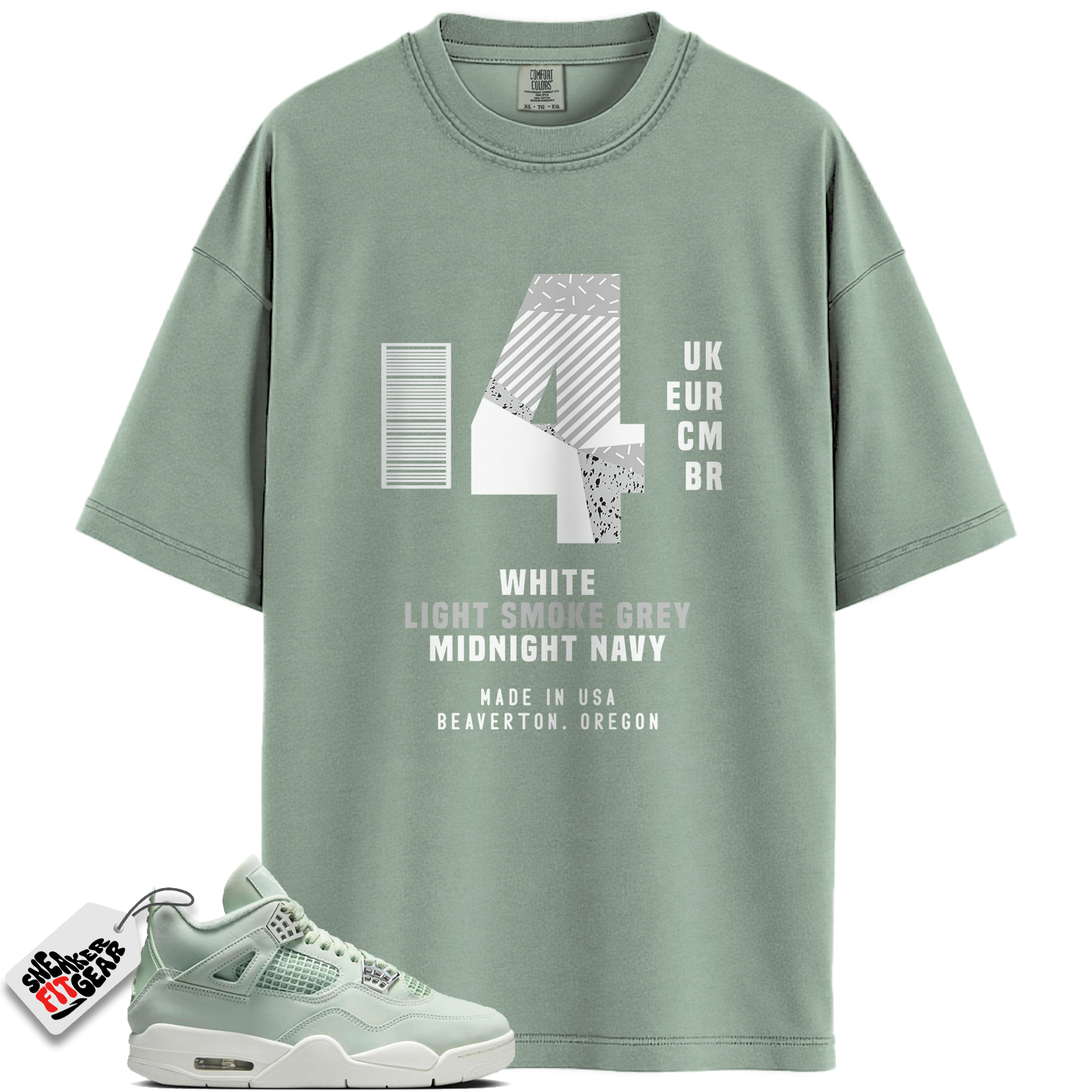 Women's Jordan 4 Retro Seafoam Sail Match Shirts, Box Label Shirt To Match Women's Jordan 4 Retro Seafoam Sail Main image