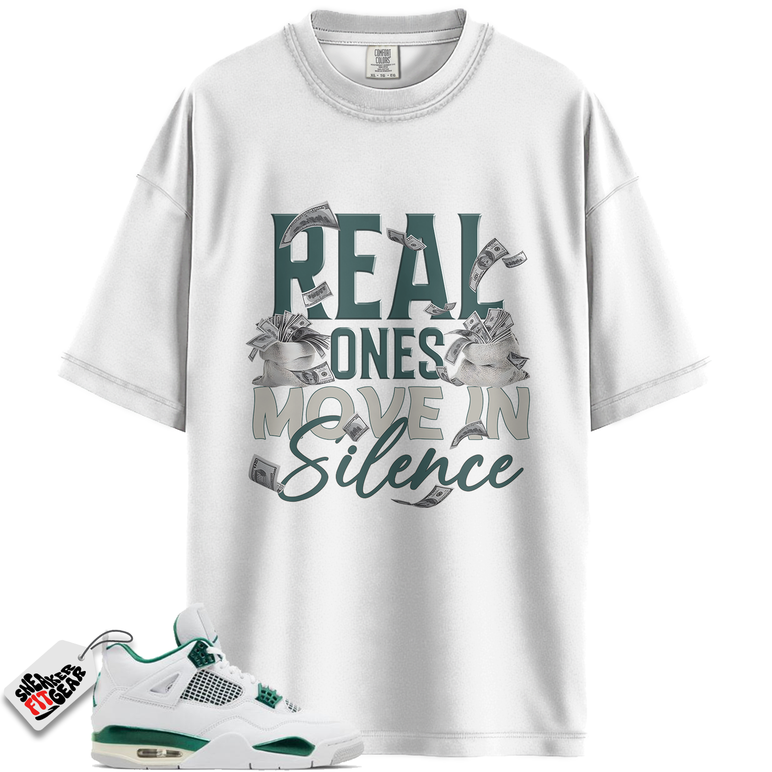Jordan 4 Retro Oxidized Green Match Shirts, Move In Silence Money Shirt To Match Jordan 4 Retro Oxidized Green
