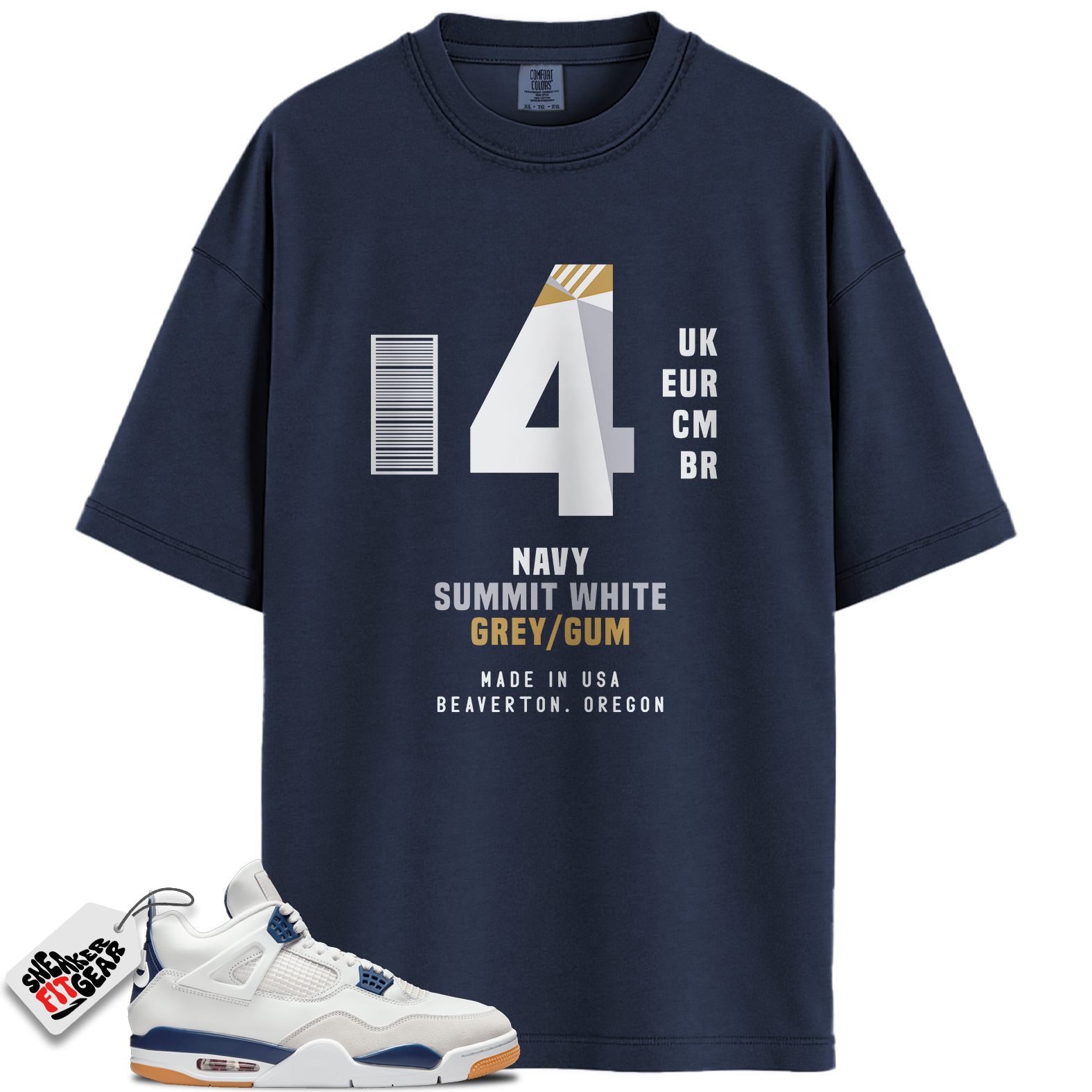 Jordan 4 Retro SB Navy Match Shirts, Sneaker Label Shirt To Match Jordan 4 Retro SB Navy