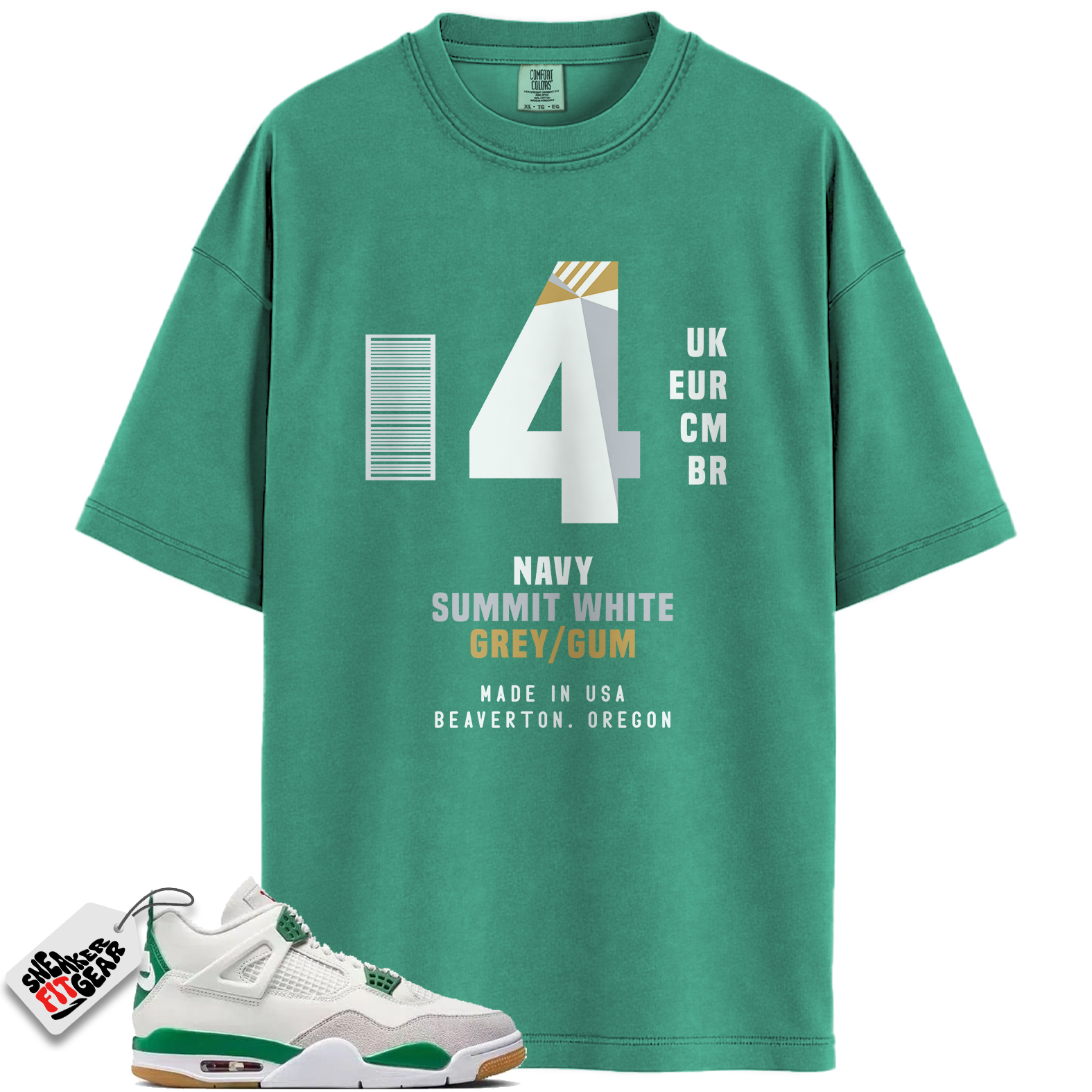 Jordan 4 Retro SB Pine Green Match Shirts, Sneaker Label Shirt To Match Jordan 4 Retro SB Pine Green