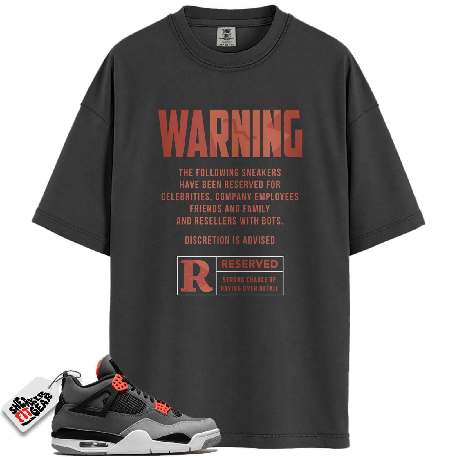 Jordan 4 Retro Infrared Match Shirts, Reserved T-Shirt To Match Jordan 4 Retro Infrared