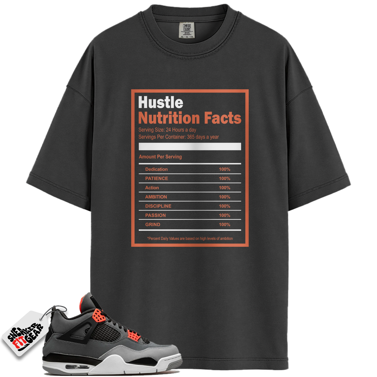 Jordan 4 Retro Infrared Match Shirts, Hustle Facts Shirt To Match Jordan 4 Retro Infrared