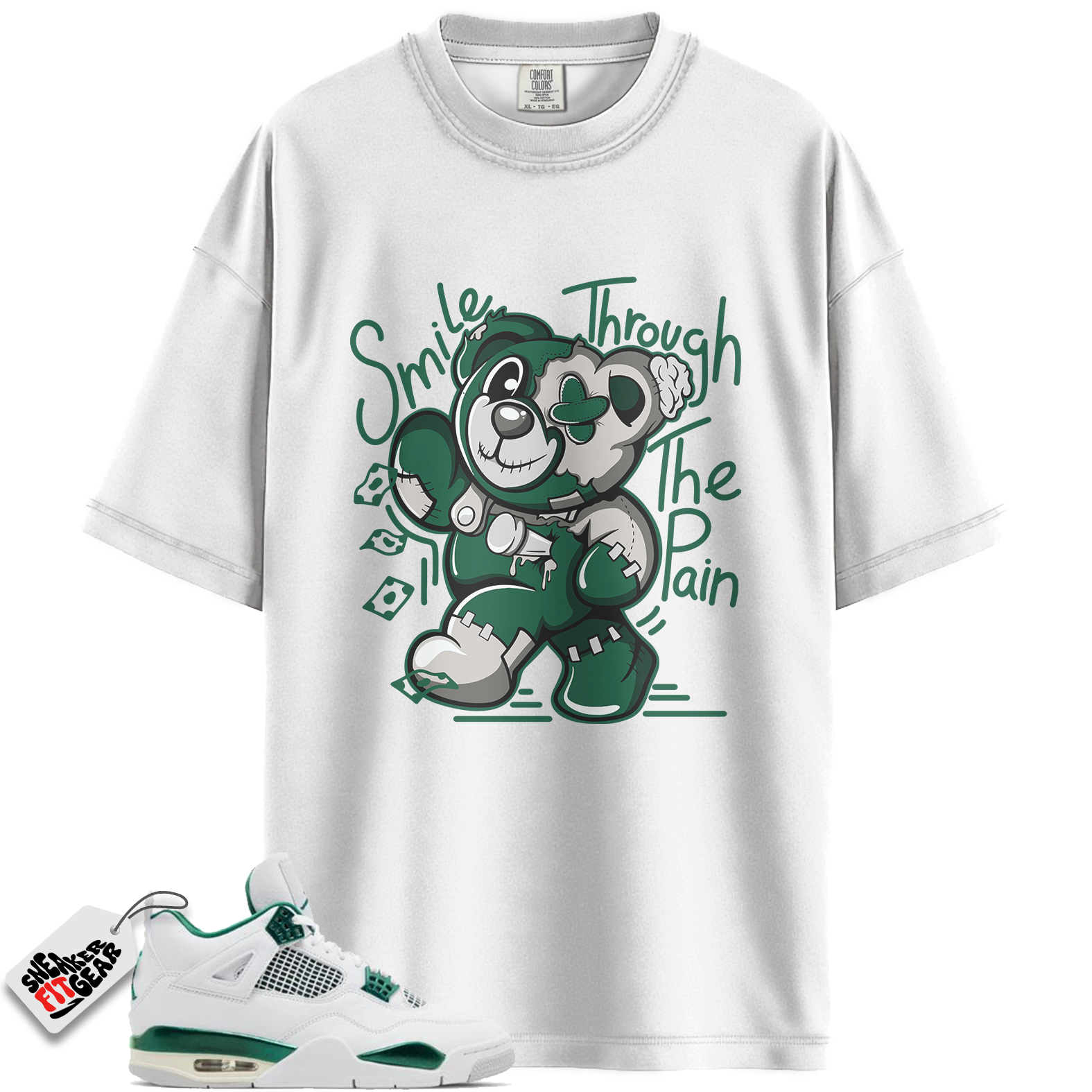 Jordan 4 Retro Oxidized Green Match Shirts, Smile Through The Pain BER Unisex Shirt To Match Jordan 4 Retro Oxidized Green