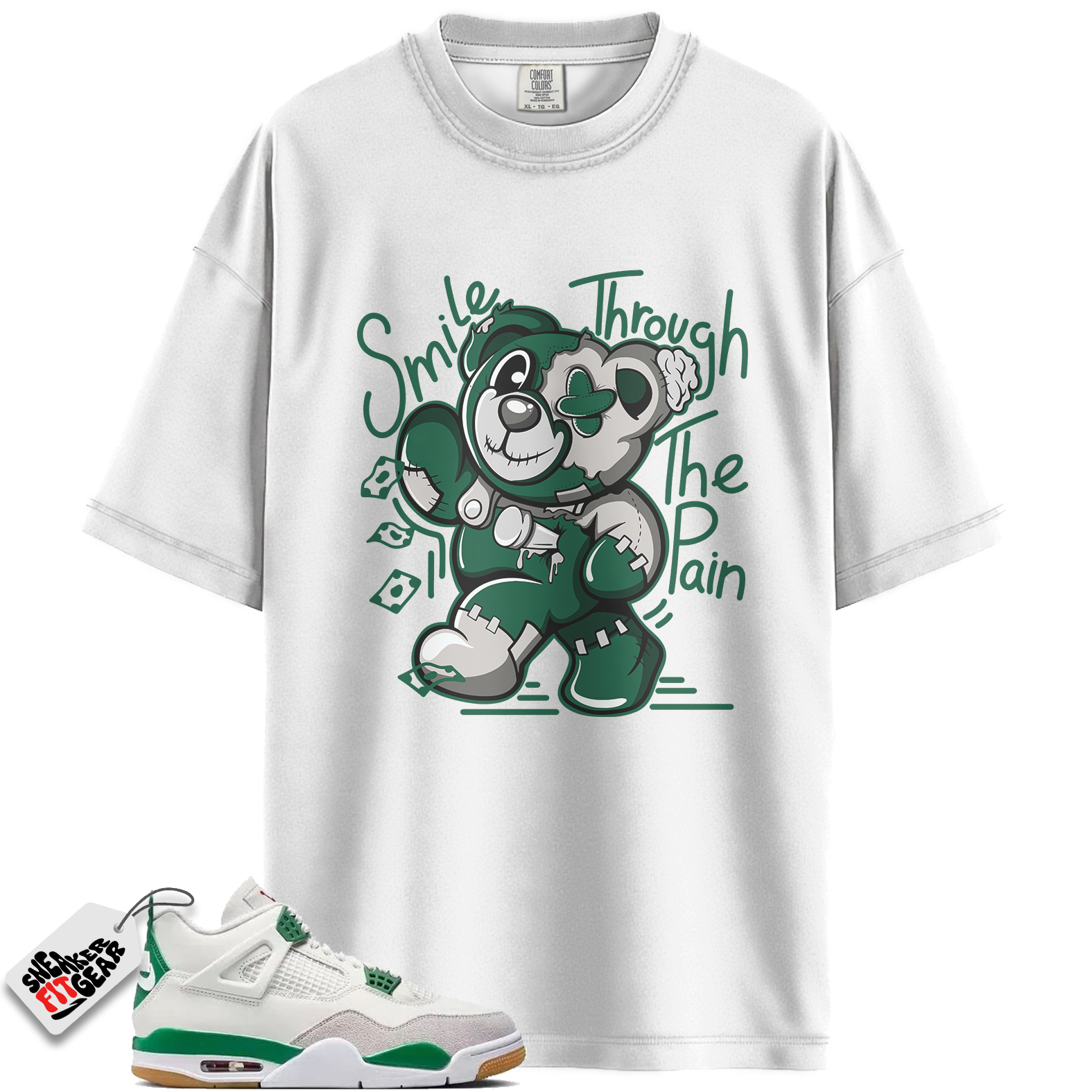 Jordan 4 Retro SB Pine Green Match Shirts, Smile Through The Pain BER Unisex Shirt To Match Jordan 4 Retro SB Pine Green