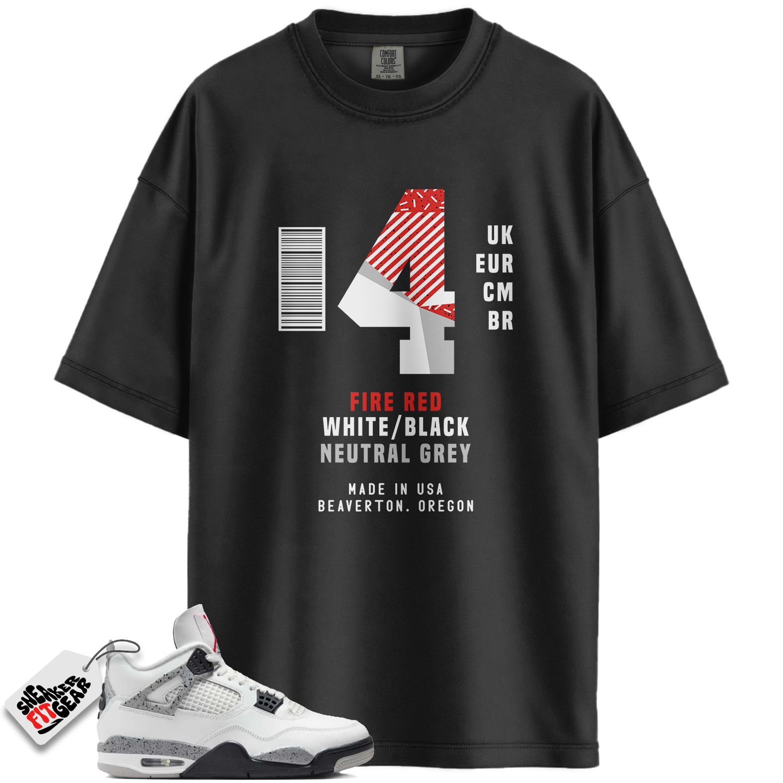 Jordan 4 Retro White Cement (2025) Match Shirts, Sneaker Label Shirt To Match Jordan 4 Retro White Cement (2025)
