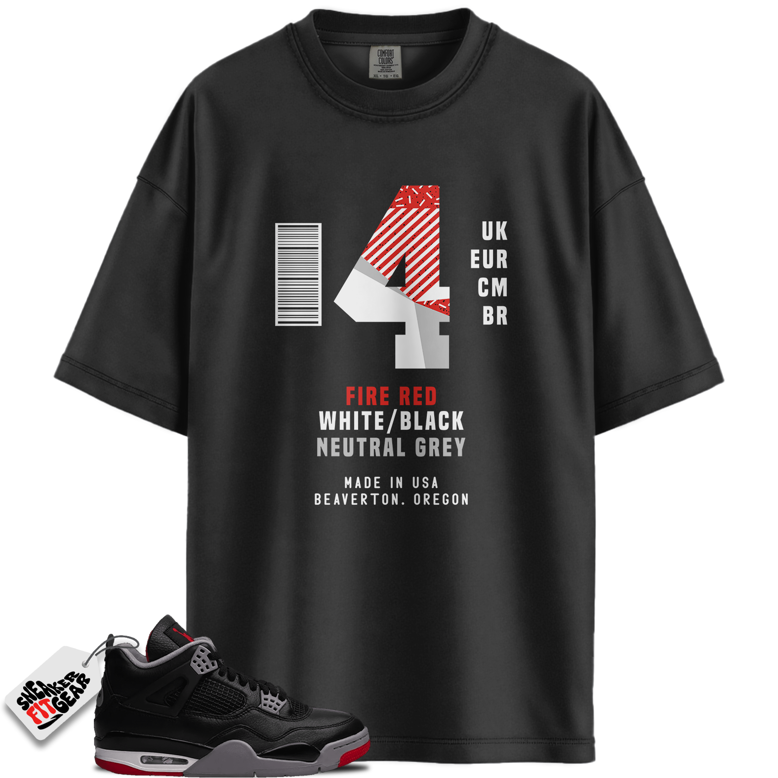 Jordan 4 Retro Bred Reimagined Match Shirts, Sneaker Label Shirt To Match Jordan 4 Retro Bred Reimagined