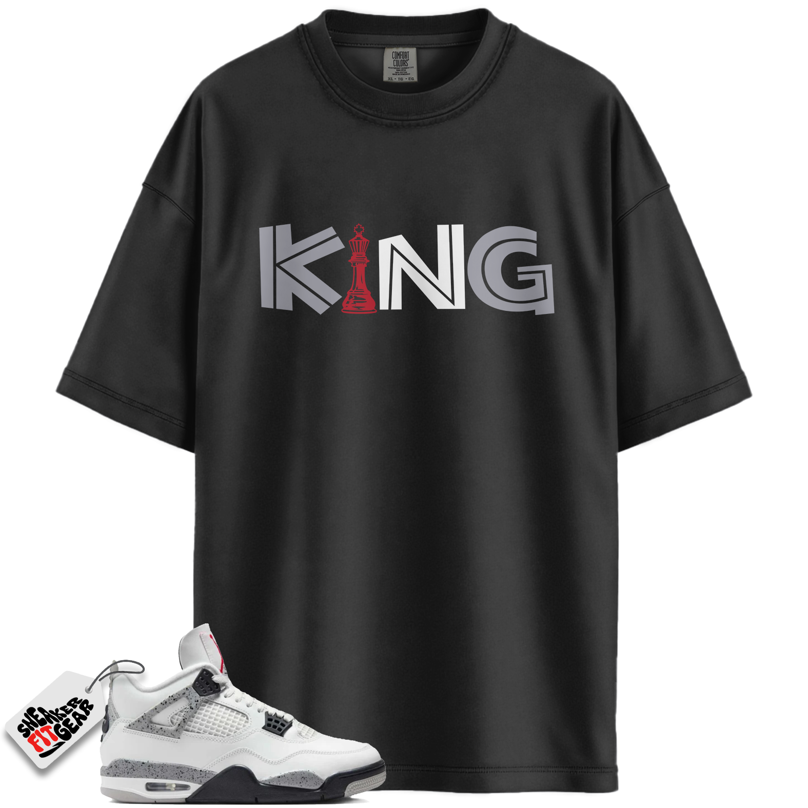 Jordan 4 Retro White Cement (2025) Match Shirts, KING To Match Jordan 4 Retro White Cement (2025) Main image
