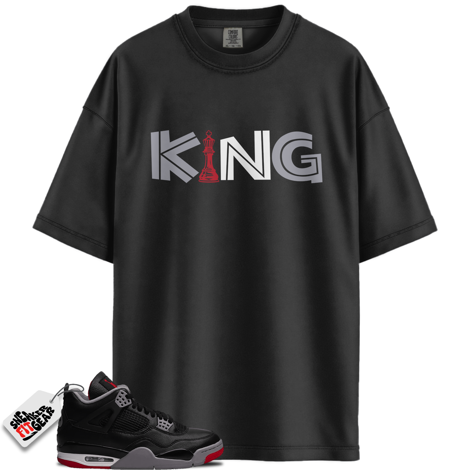 Jordan 4 Retro Bred Reimagined Match Shirts, KING To Match Jordan 4 Retro Bred Reimagined Main image