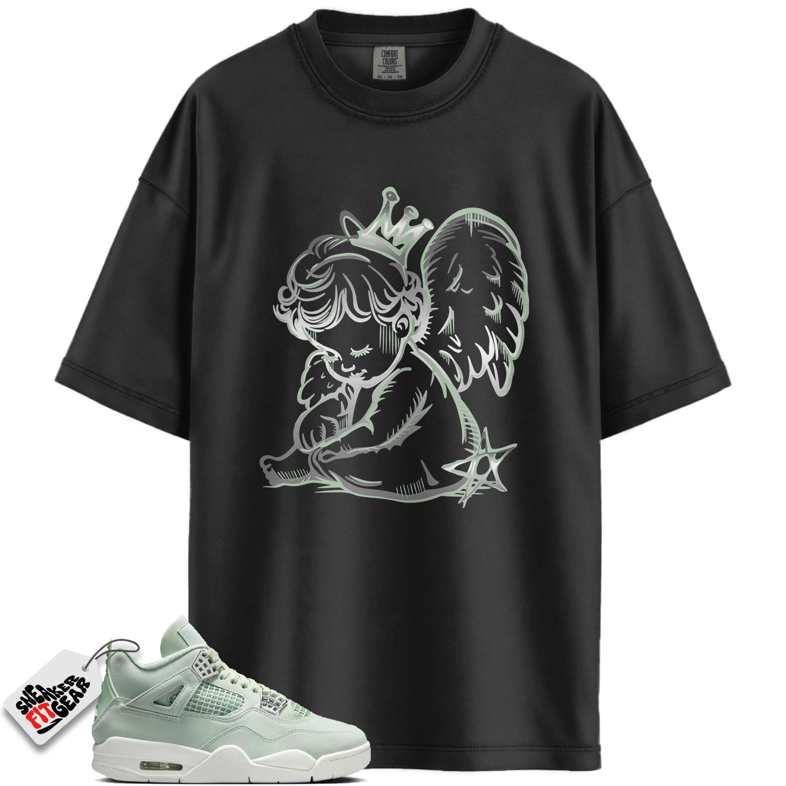 Women's Jordan 4 Retro Seafoam Sail Match Shirts, Neon Angel Sneaker Shirt To Match Women's Jordan 4 Retro Seafoam Sail Main image