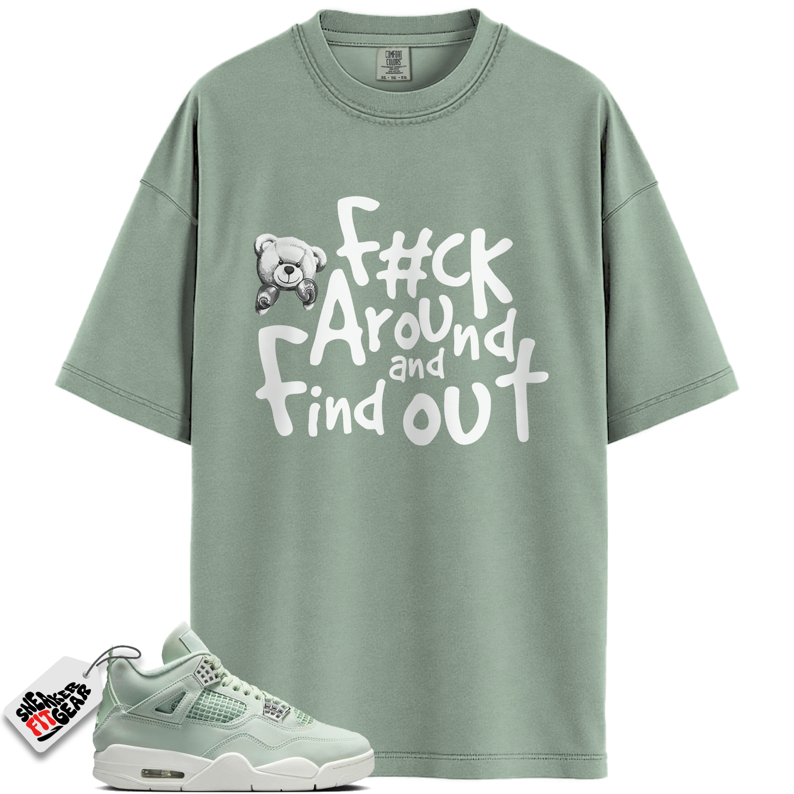 Women's Jordan 4 Retro Seafoam Sail Match Shirts, FCK To Match Women's Jordan 4 Retro Seafoam Sail