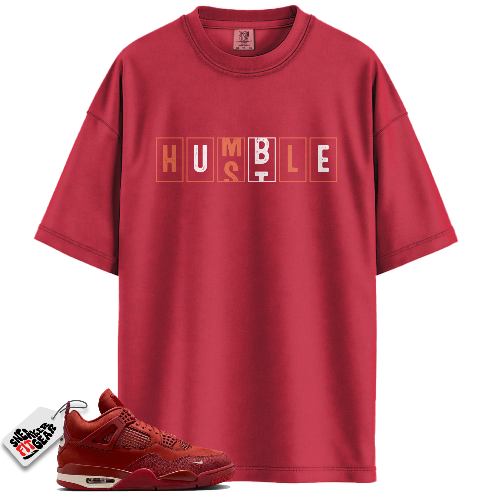Jordan 4 Retro OG SP Nigel Sylvester Brick by Brick Match Shirts, Hustle Humble T-Shirt To Match Jordan 4 Retro OG SP Nigel Sylvester Brick by Brick Main image