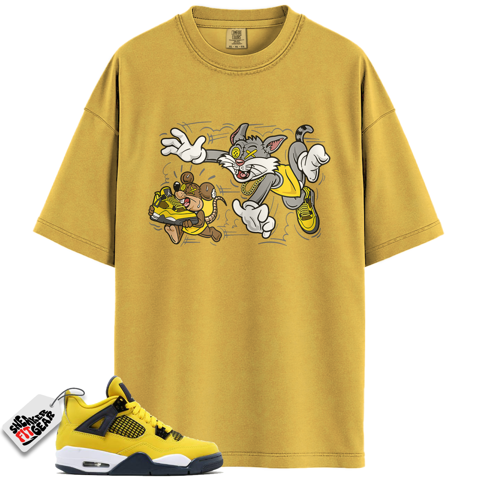 Jordan 4 Retro Lightning Match Shirts, Tees Yellow Finessed To Match Jordan 4 Retro Lightning Main image