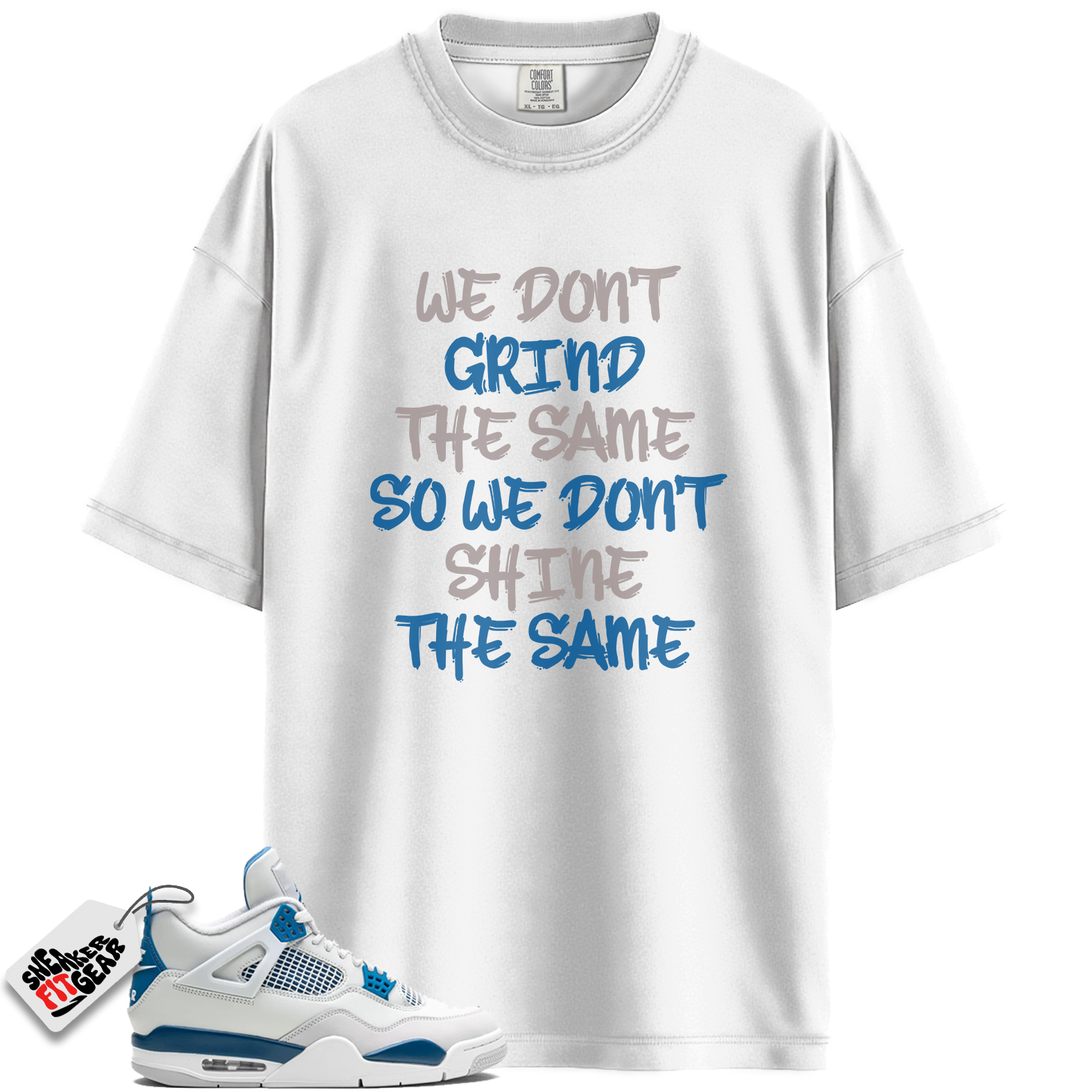 Jordan 4 Retro Military Blue Match Shirts, GRND DIFF Air To Match Jordan 4 Retro Military Blue