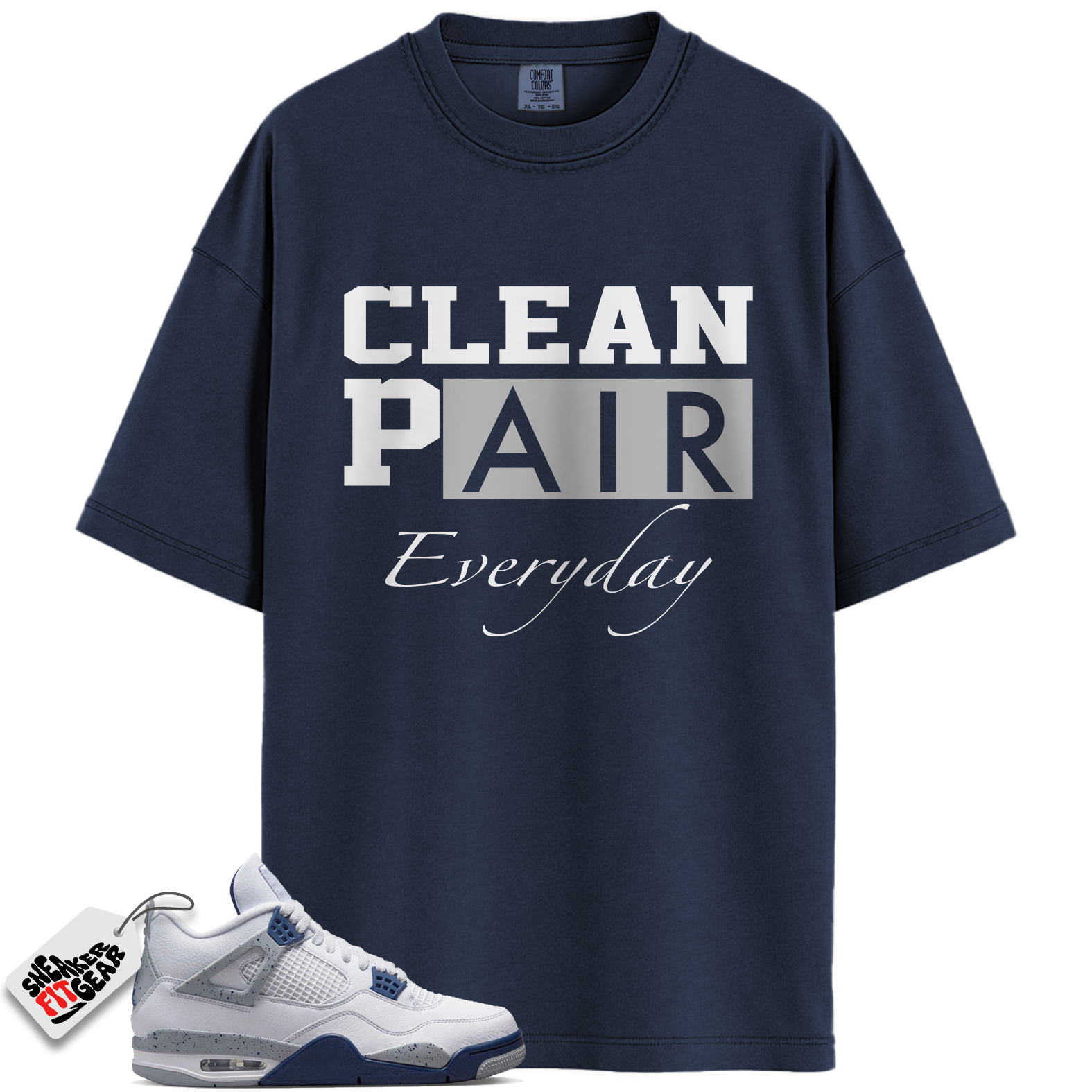 Jordan 4 Retro Midnight Navy Match Shirts, Clean Pair Sneaker Tees To Match Jordan 4 Retro Midnight Navy