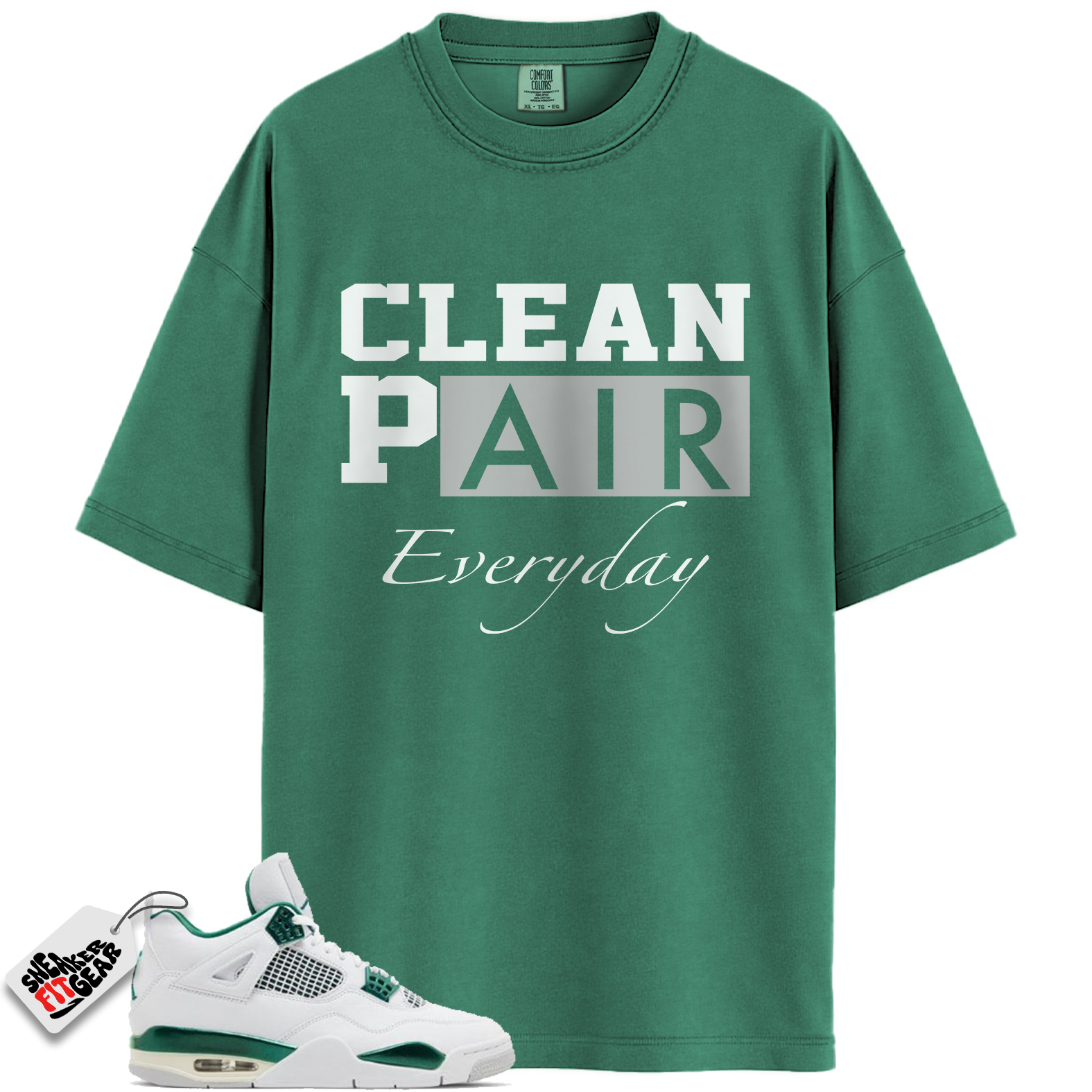 Jordan 4 Retro Oxidized Green Match Shirts, Clean Pair Sneaker Tees To Match Jordan 4 Retro Oxidized Green