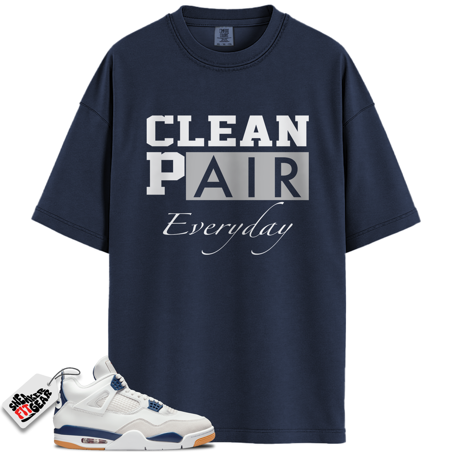 Jordan 4 Retro SB Navy Match Shirts, Clean Pair Sneaker Tees To Match Jordan 4 Retro SB Navy Main image