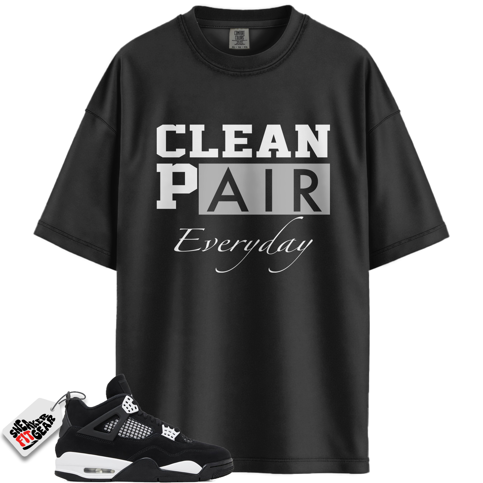 Jordan 4 Retro White Thunder Match Shirts, Clean Pair Sneaker Tees To Match Jordan 4 Retro White Thunder