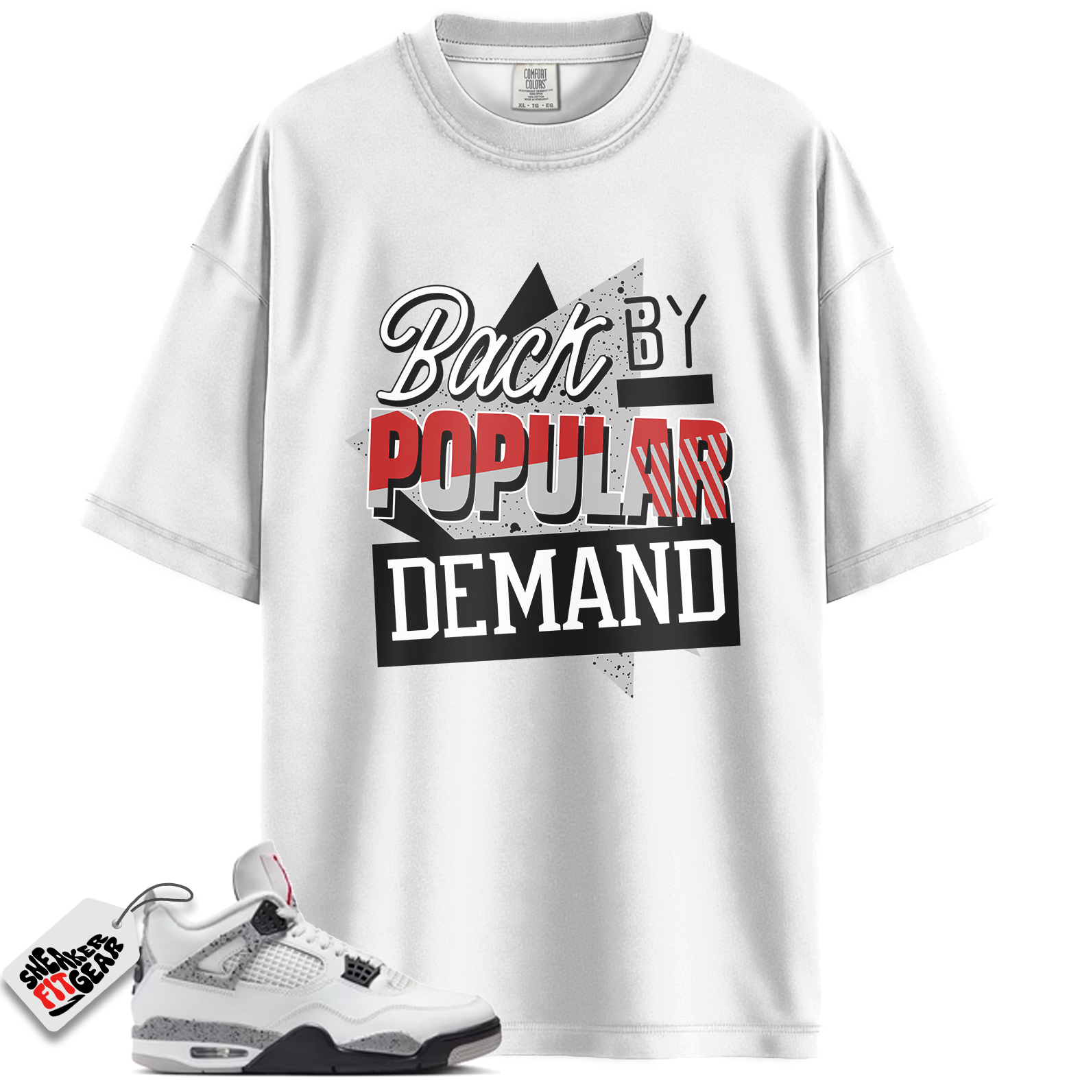 Jordan 4 Retro White Cement (2025) Match Shirts, Throwback Sneaker Shirt To Match Jordan 4 Retro White Cement (2025)