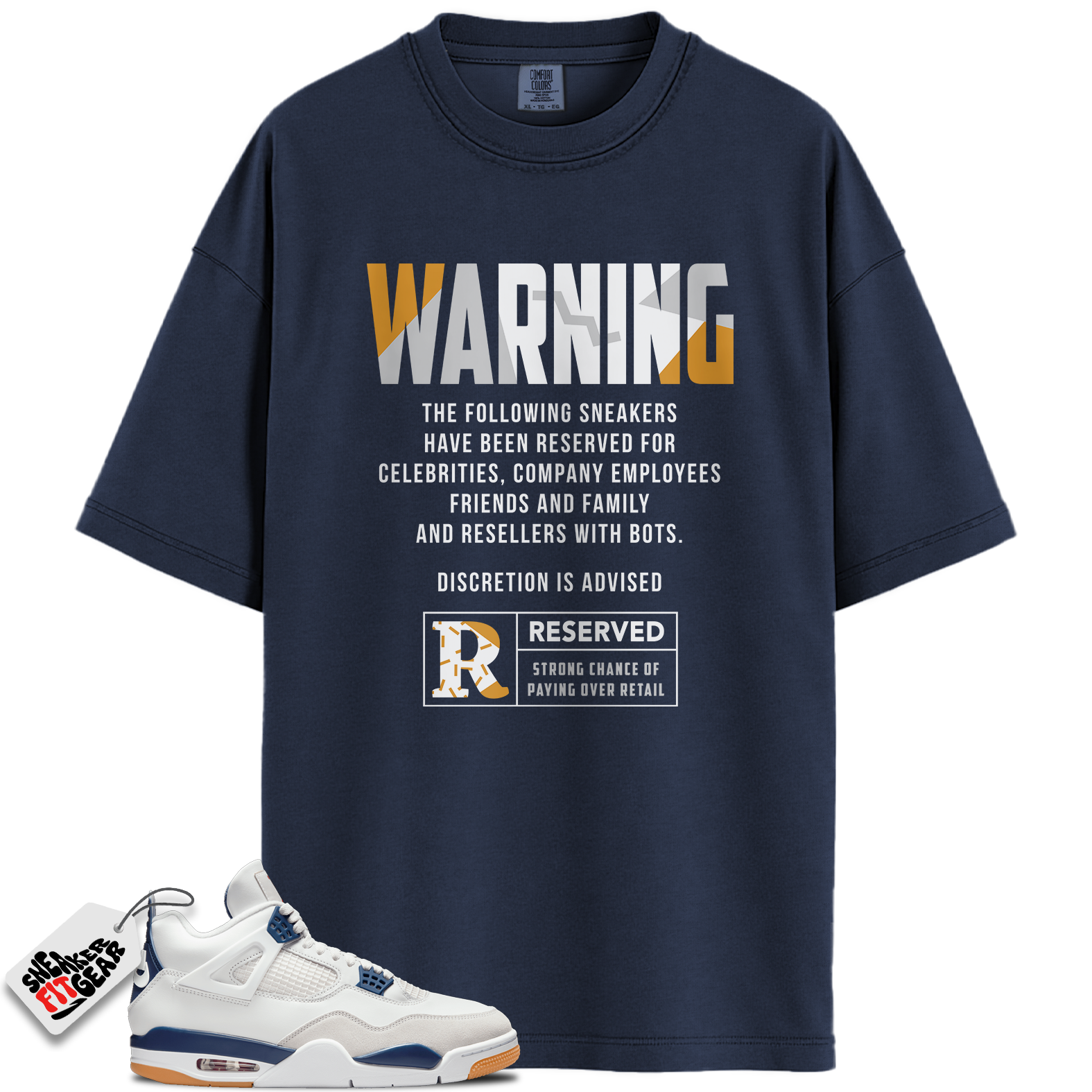 Jordan 4 Retro SB Navy Match Shirts, Reserved Sneaker Shirt To Match Jordan 4 Retro SB Navy