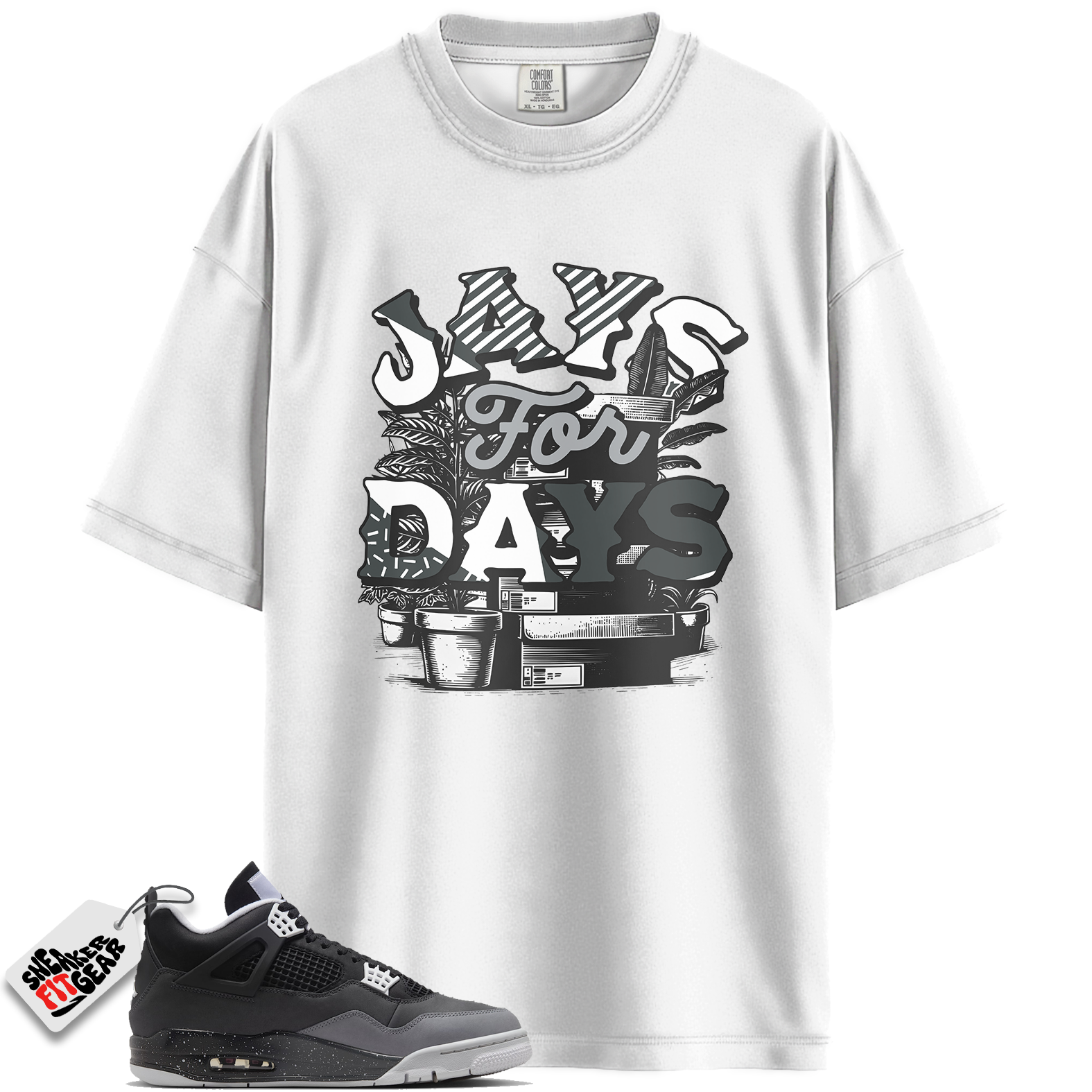 Jordan 4 Retro Fear (2024) Match Shirts, Stacked T-Shirt To Match Jordan 4 Retro Fear (2024) Main image