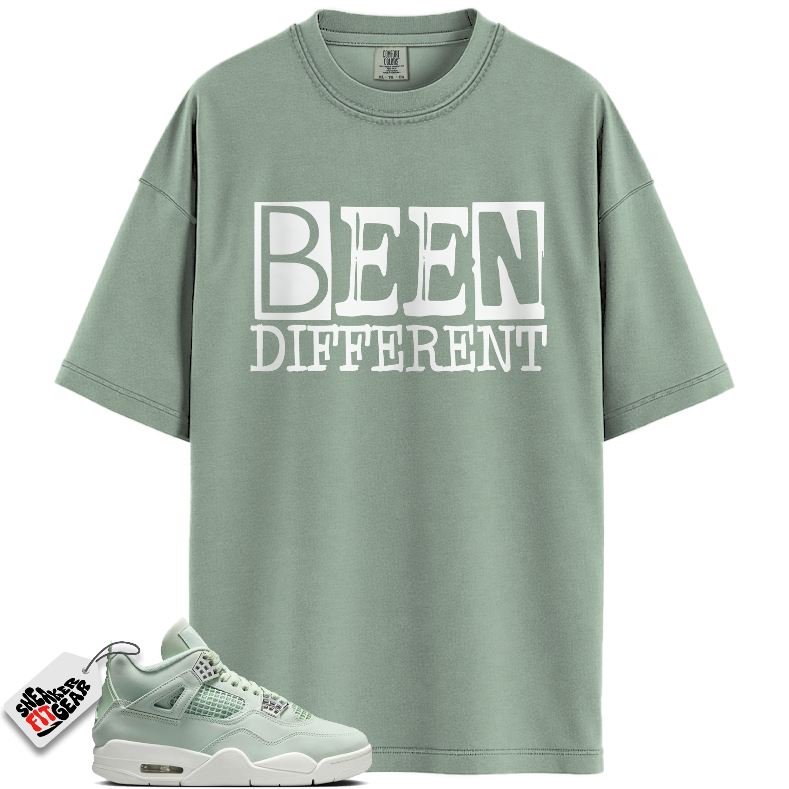 Women's Jordan 4 Retro Seafoam Sail Match Shirts, BEEN To Match Women's Jordan 4 Retro Seafoam Sail Main image