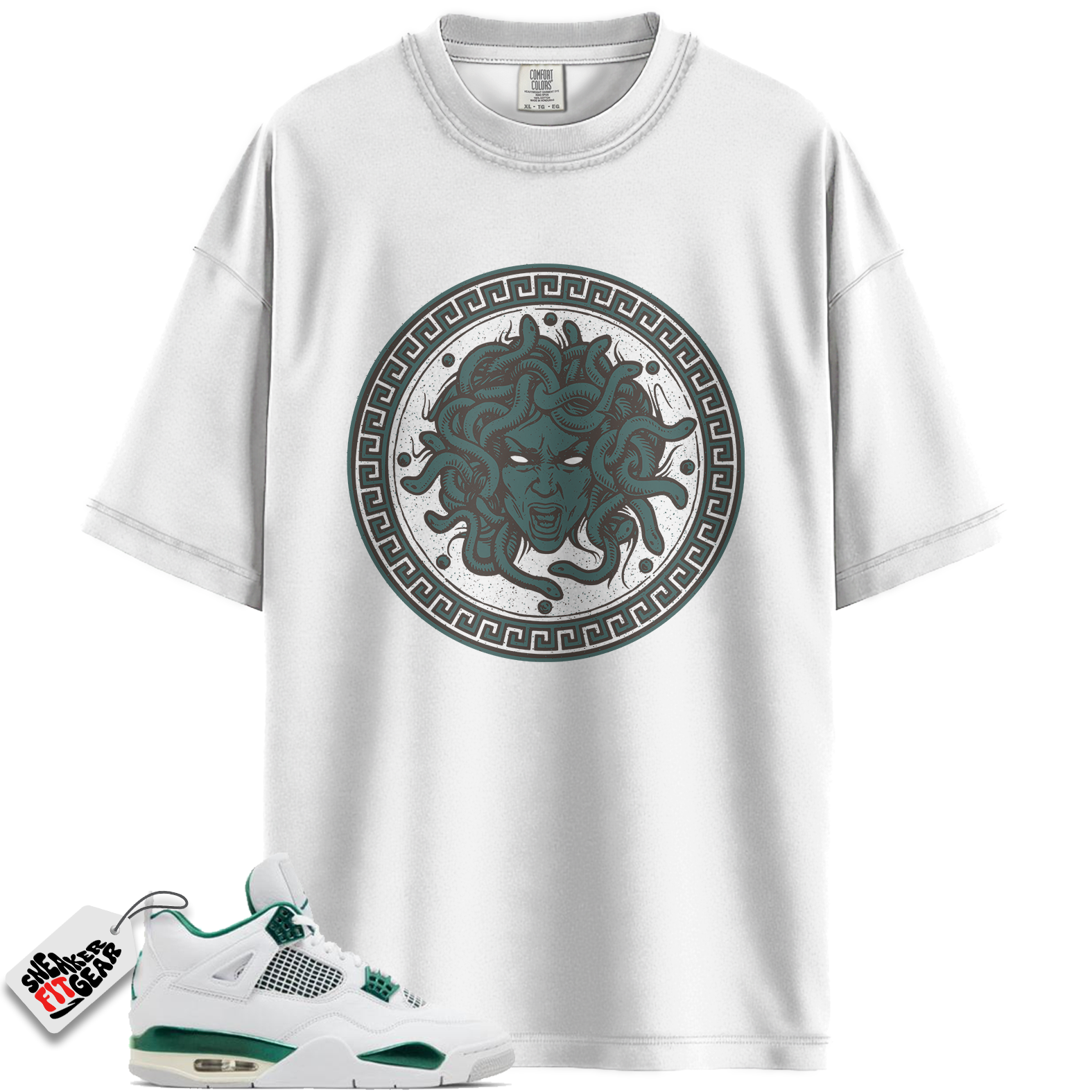 Jordan 4 Retro Oxidized Green Match Shirts, Medusa Graphic Shirt To Match Jordan 4 Retro Oxidized Green