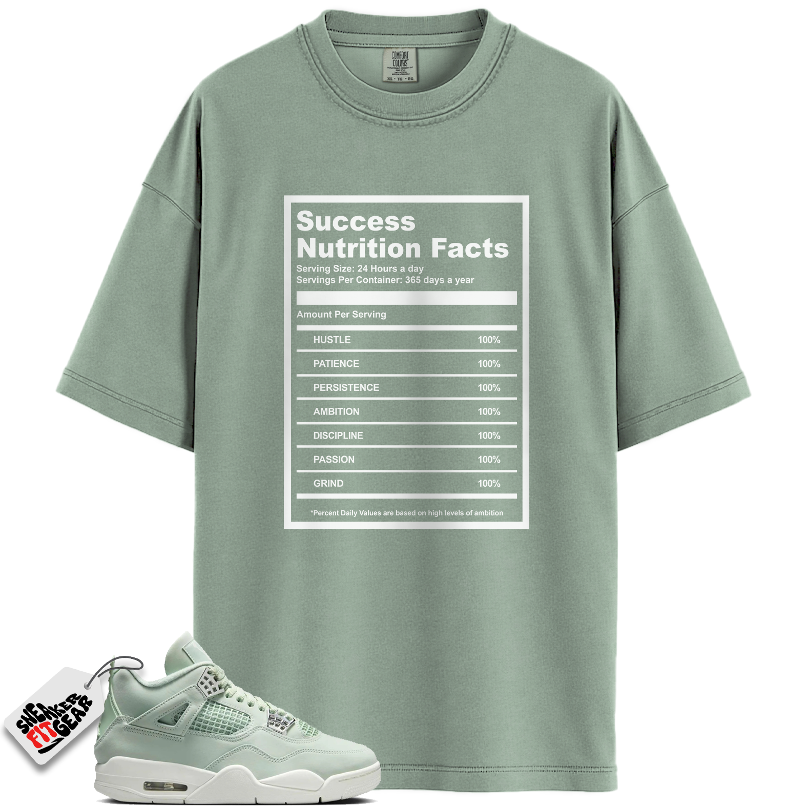 Women's Jordan 4 Retro Seafoam Sail Match Shirts, Success Nutrition Facts Sneaker Shirts To Match Women's Jordan 4 Retro Seafoam Sail Main image