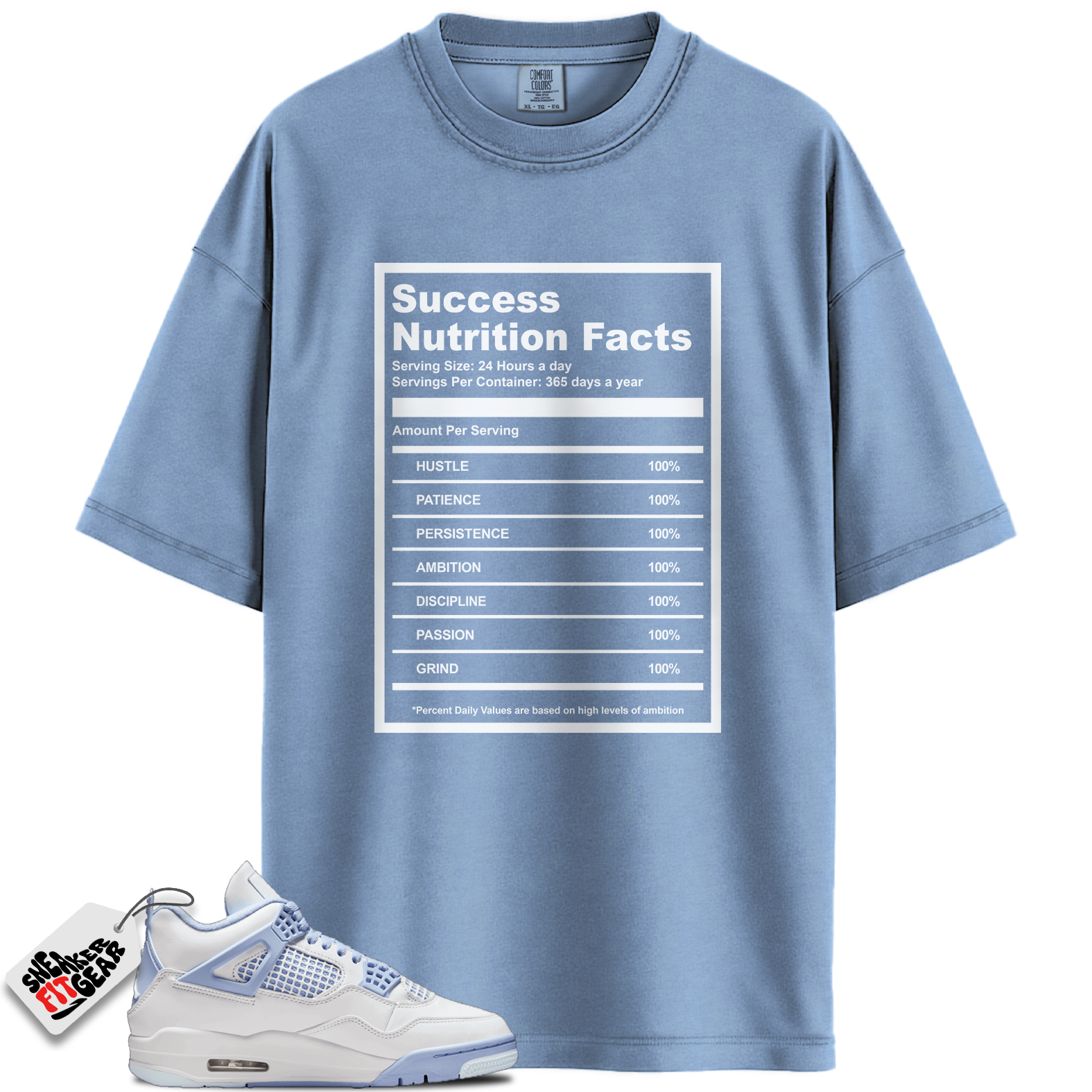 Women's Jordan 4 Retro Forget Me Not Match Shirts, Success Nutrition Facts Sneaker Shirts To Match Women's Jordan 4 Retro Forget Me Not