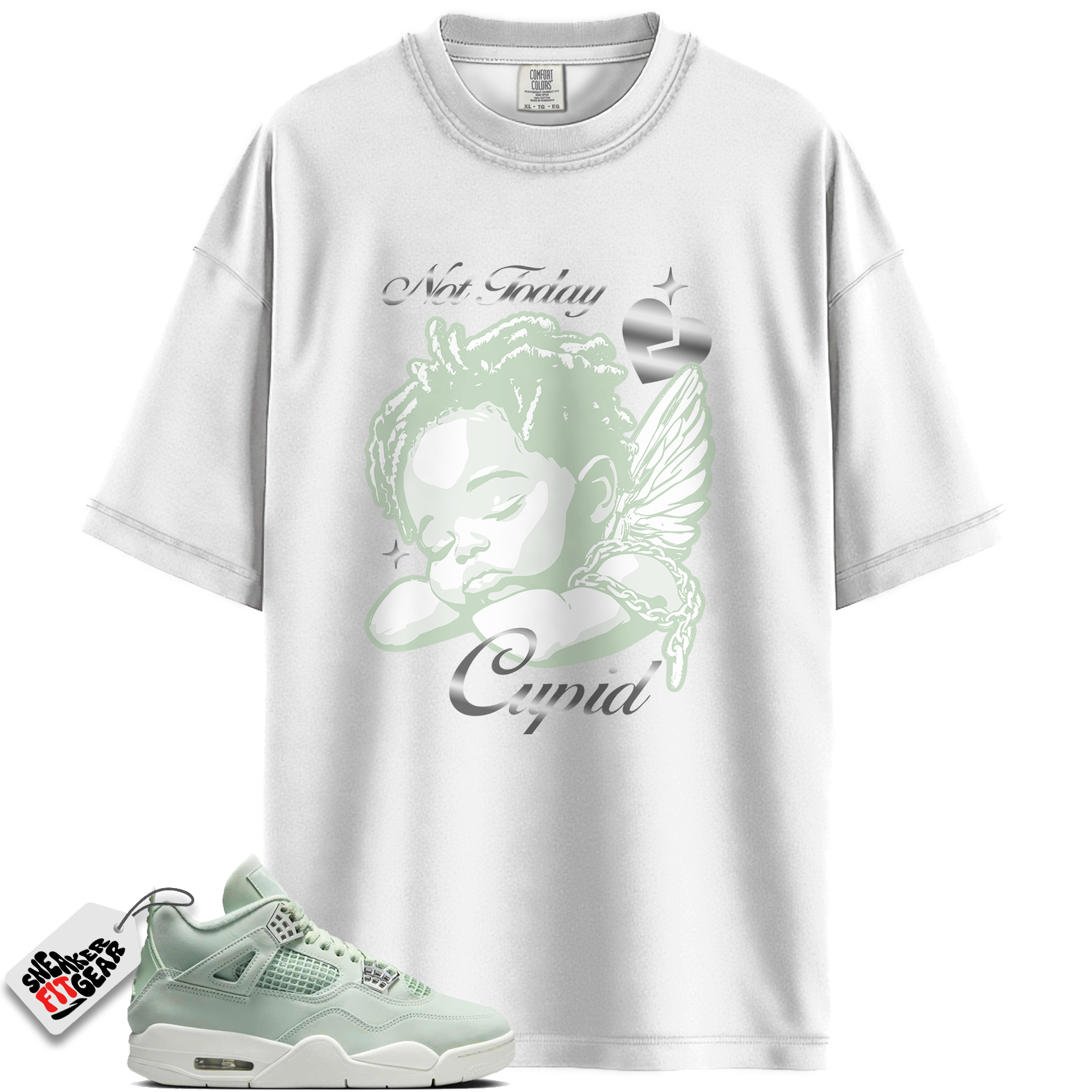 Women's Jordan 4 Retro Seafoam Sail Match Shirts, Not Today Cupid Sneaker Shirts To Match Women's Jordan 4 Retro Seafoam Sail Main image