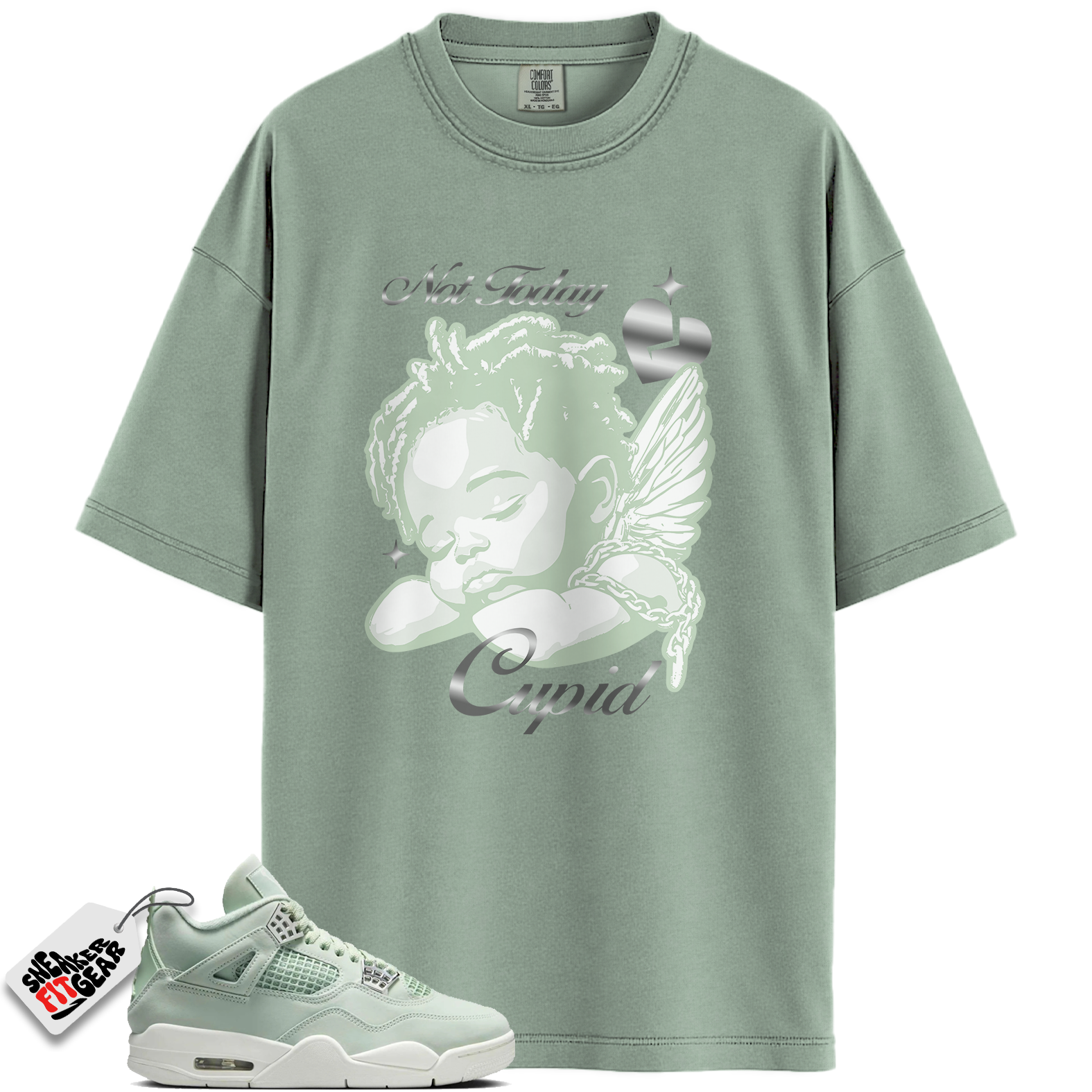 Women's Jordan 4 Retro Seafoam Sail Match Shirts, Not Today Cupid Sneaker Shirts To Match Women's Jordan 4 Retro Seafoam Sail Main image