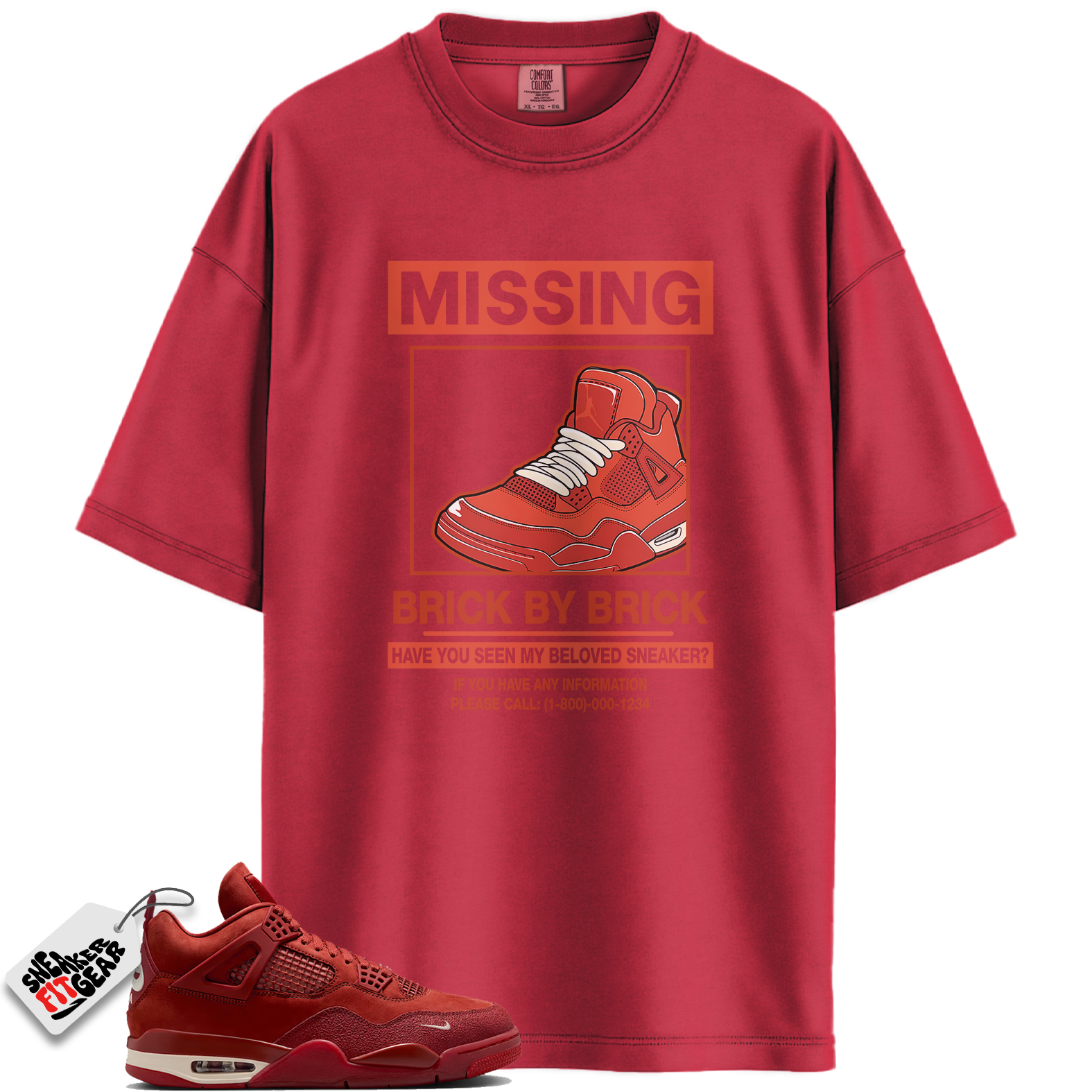 Jordan 4 Retro OG SP Nigel Sylvester Brick by Brick Match Shirts, Missing Sneaker Unisex Crew Neck T-Shirt To Match Jordan 4 Retro OG SP Nigel Sylvester Brick by Brick Main image