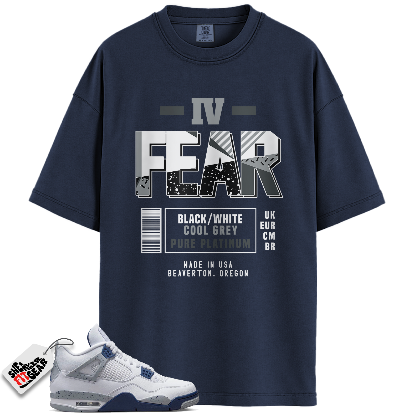 Jordan 4 Retro Midnight Navy Match Shirts, Sneaker Label Shirt To Match Jordan 4 Retro Midnight Navy