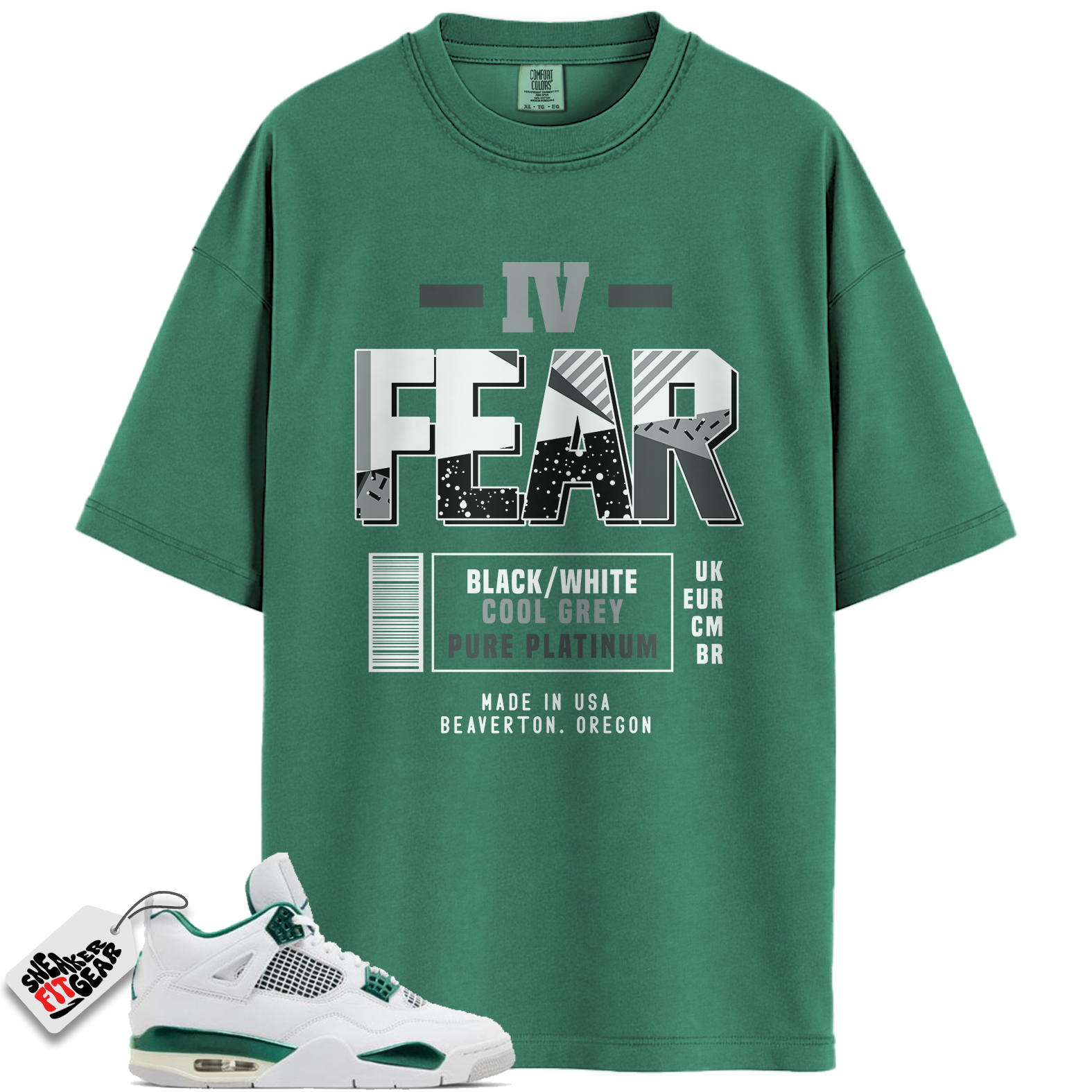 Jordan 4 Retro Oxidized Green Match Shirts, Sneaker Label Shirt To Match Jordan 4 Retro Oxidized Green