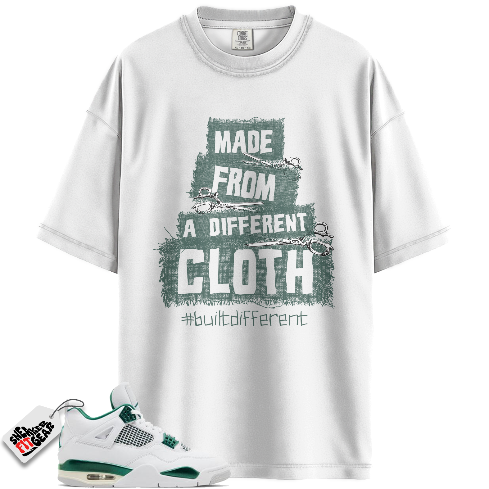 Jordan 4 Retro Oxidized Green Match Shirts, Built Different Graphic Shirt To Match Jordan 4 Retro Oxidized Green